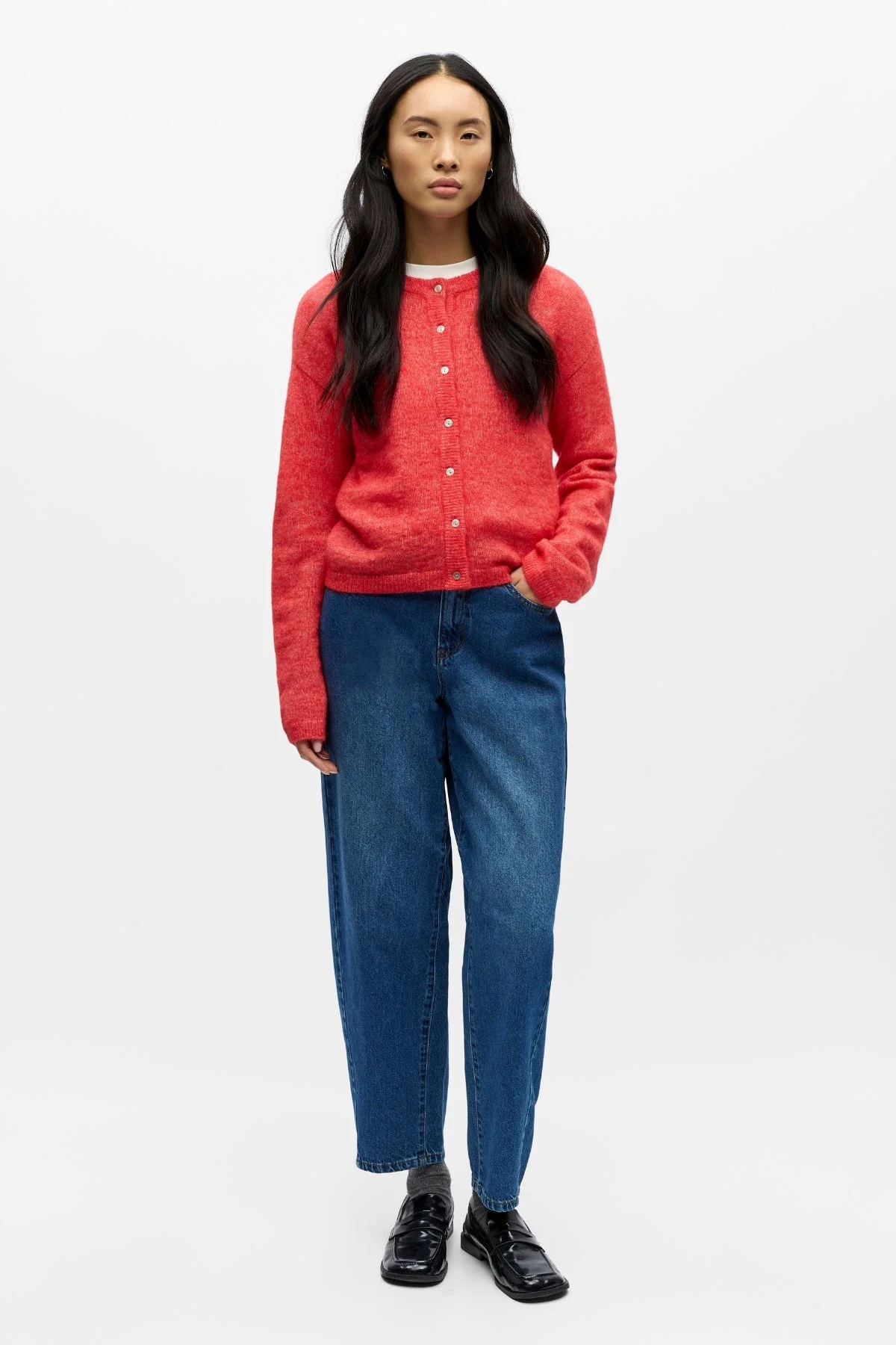 Agate Knit Cardigan - Poinsettia Melange - Image 2