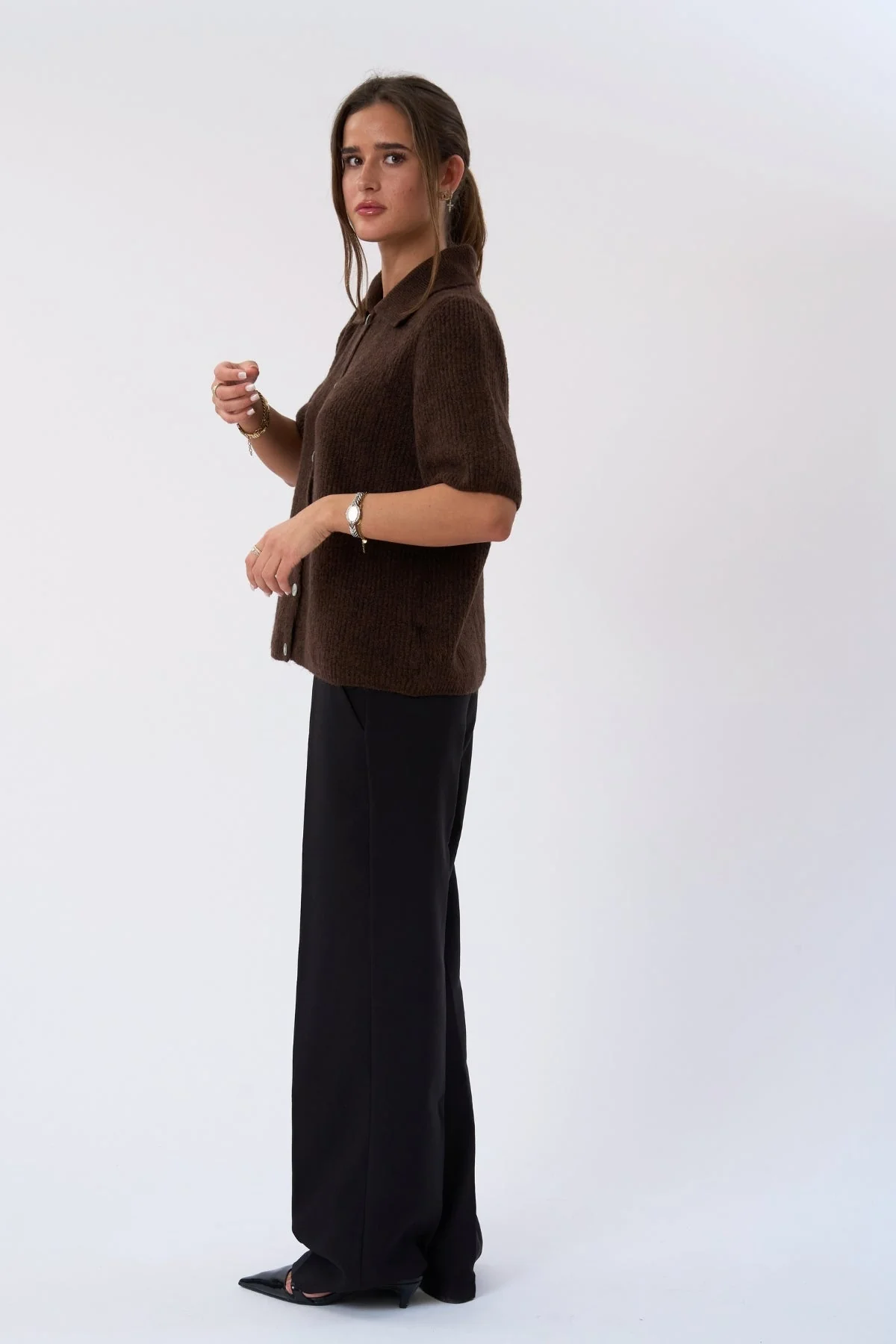 Alba Polo Knit - Chocolate - Image 4