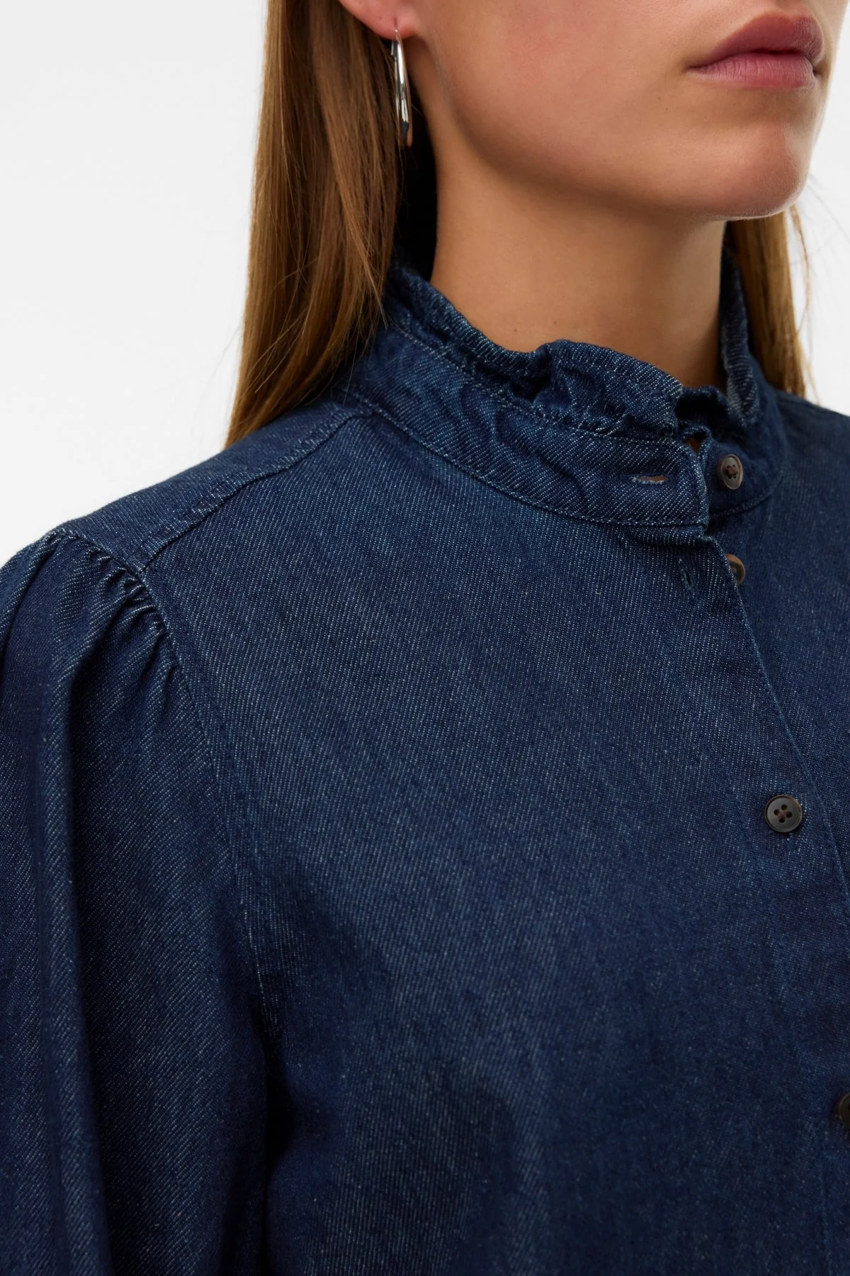 Atla Frill Dnm Shirt - Dark Blue Denim - Image 3