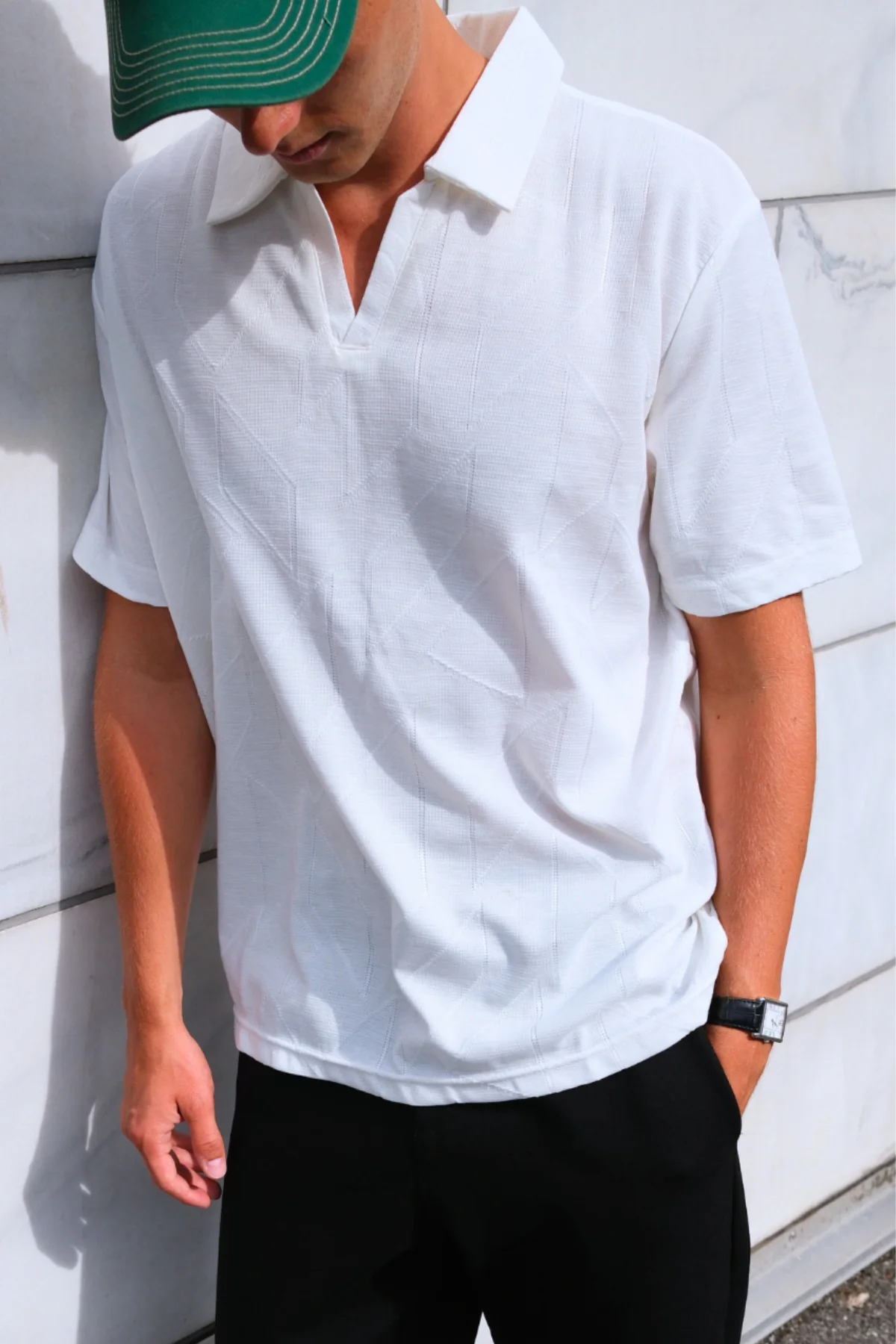 Atlas Textured Polo - White - Image 2