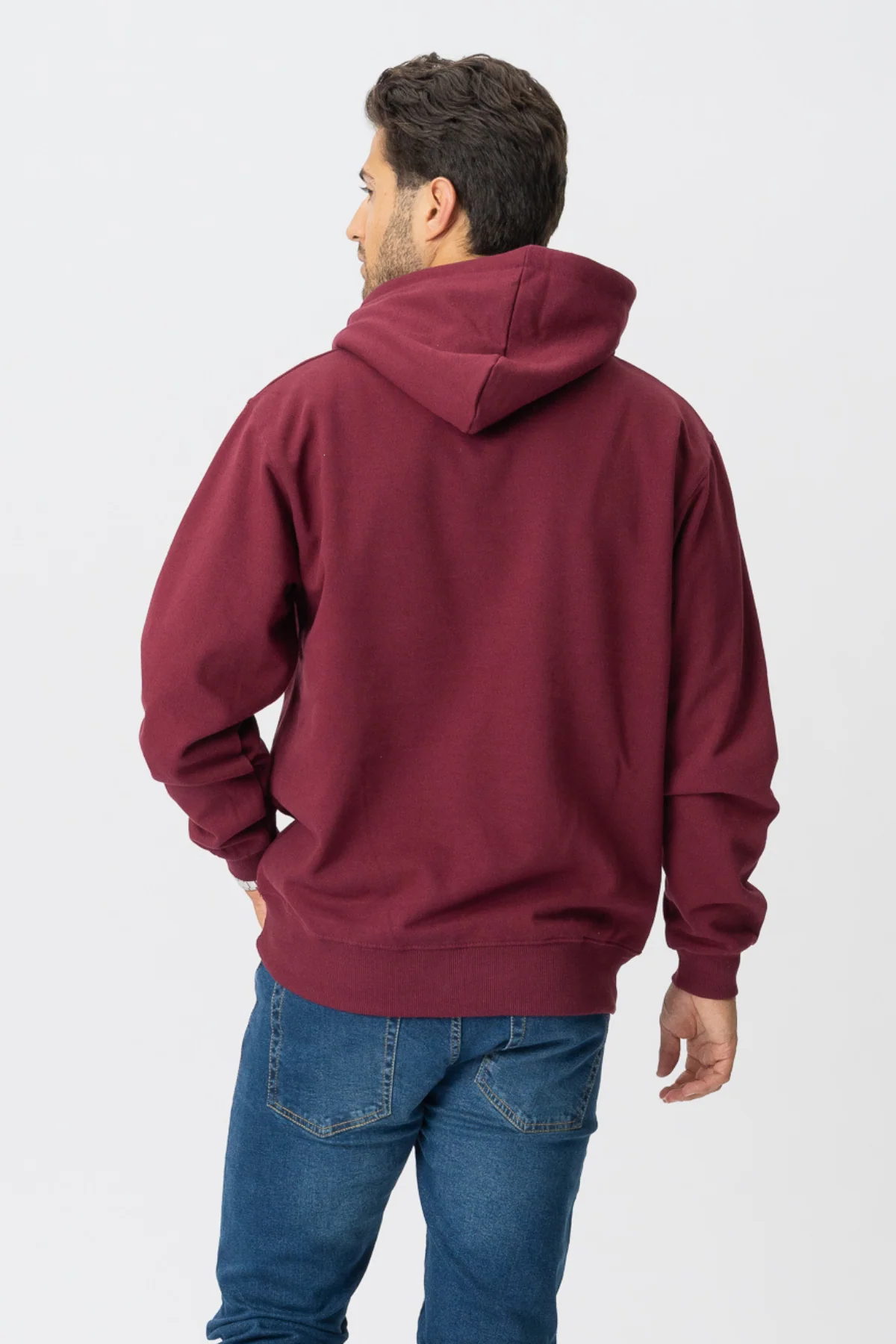 Basic Hoodie - Burgundy red - Image 2