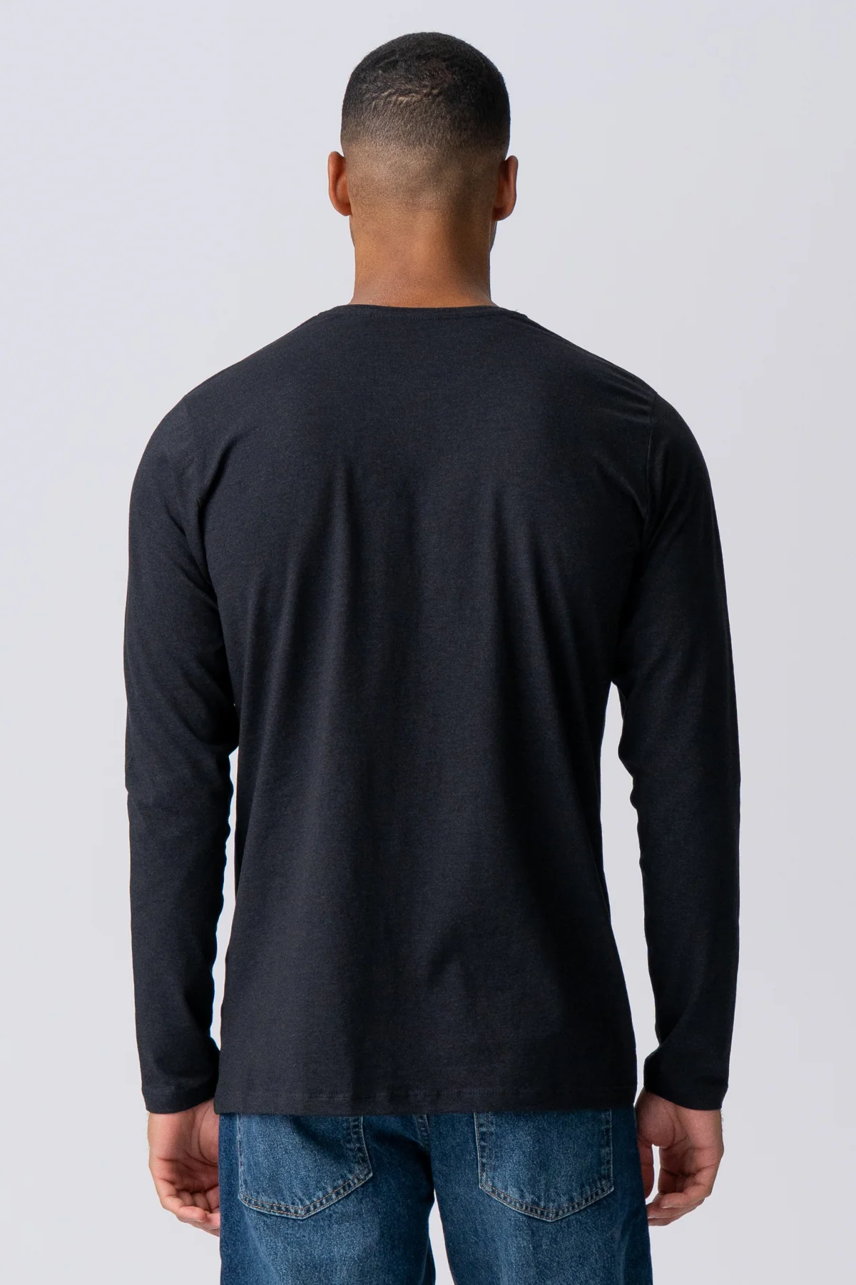 Basic Long-sleeved T-shirt - Black - Image 4
