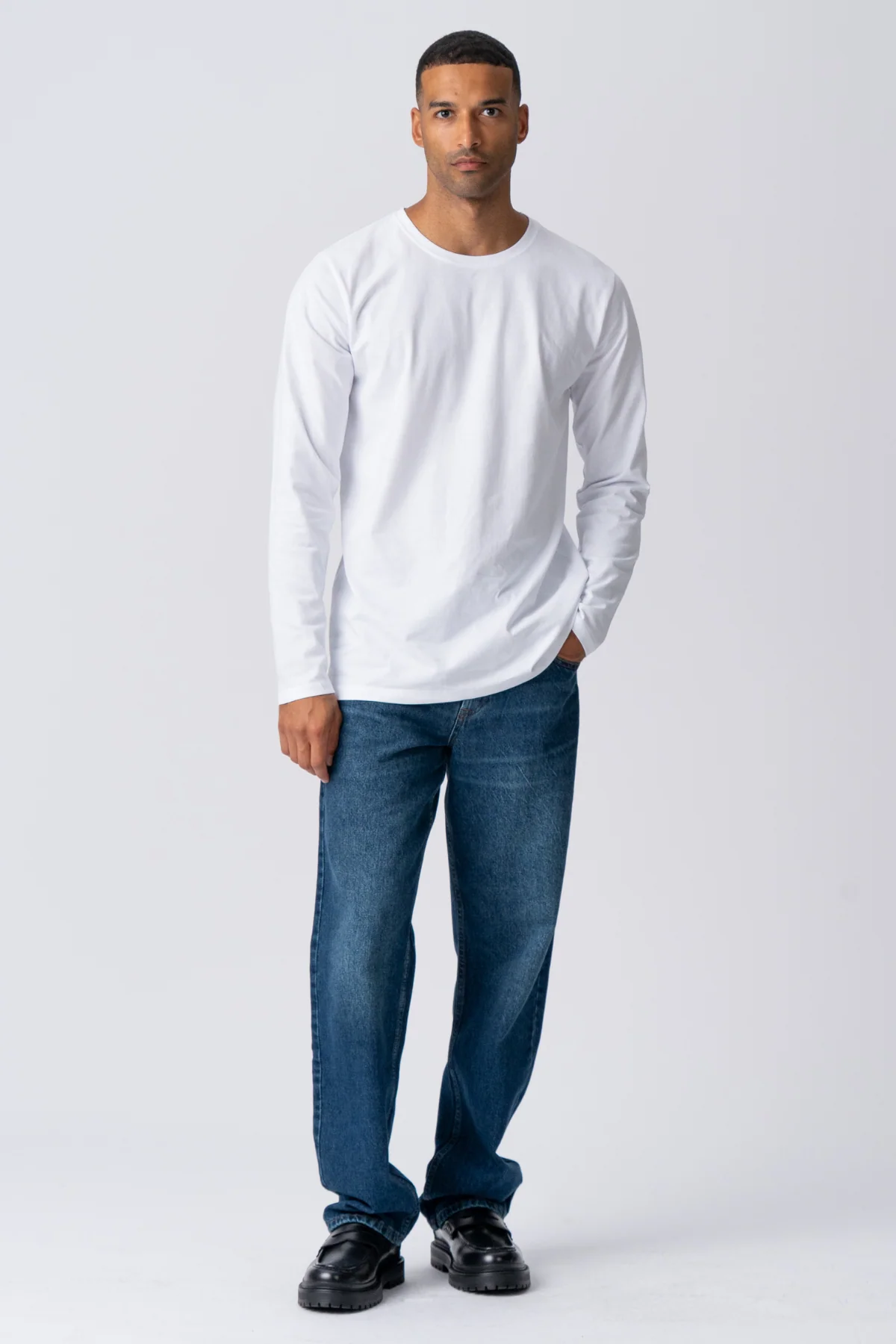 Basic Long-sleeved T-shirt - White - Image 3