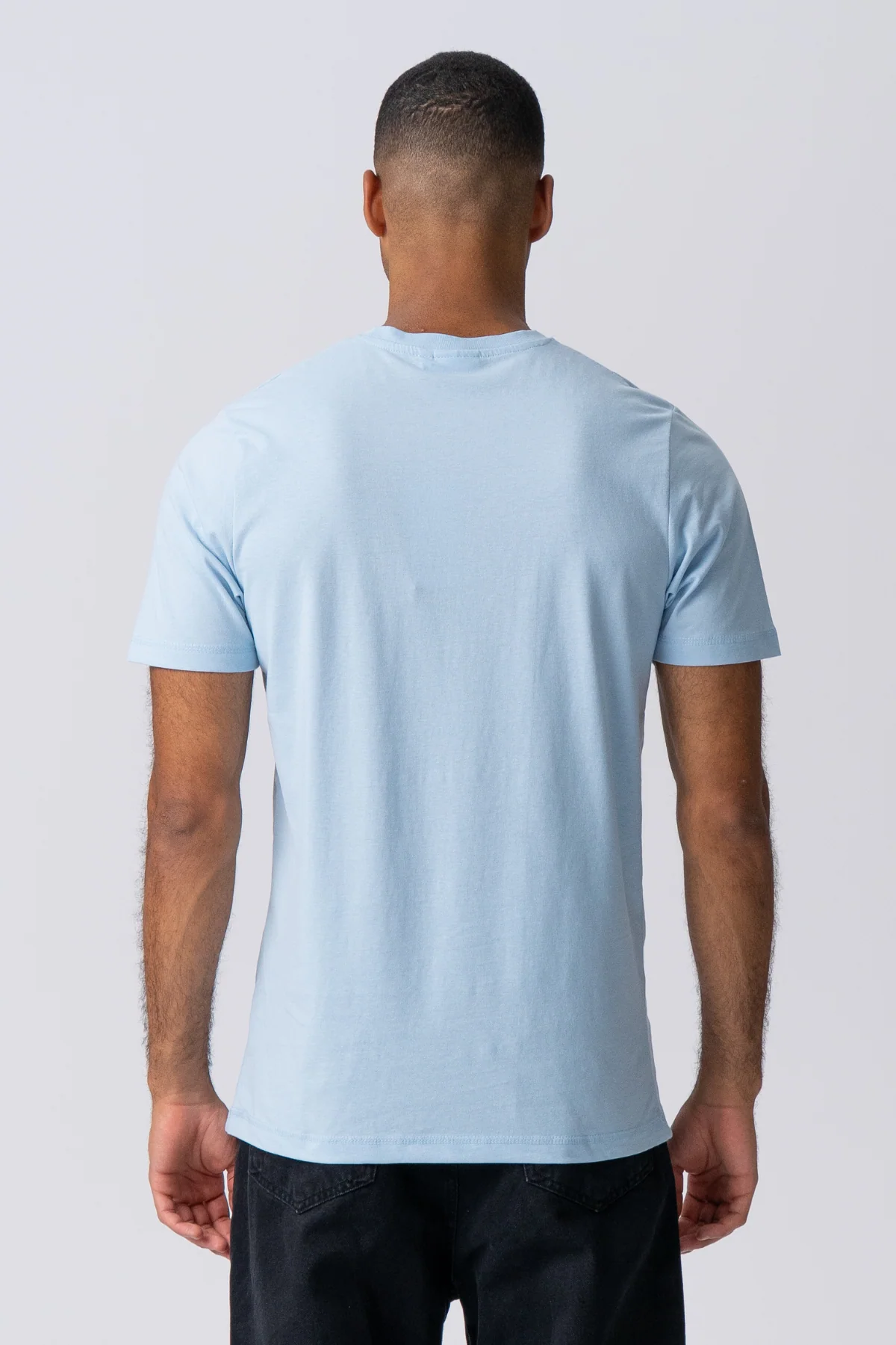 Basic T-shirt - Light Blue - Image 4