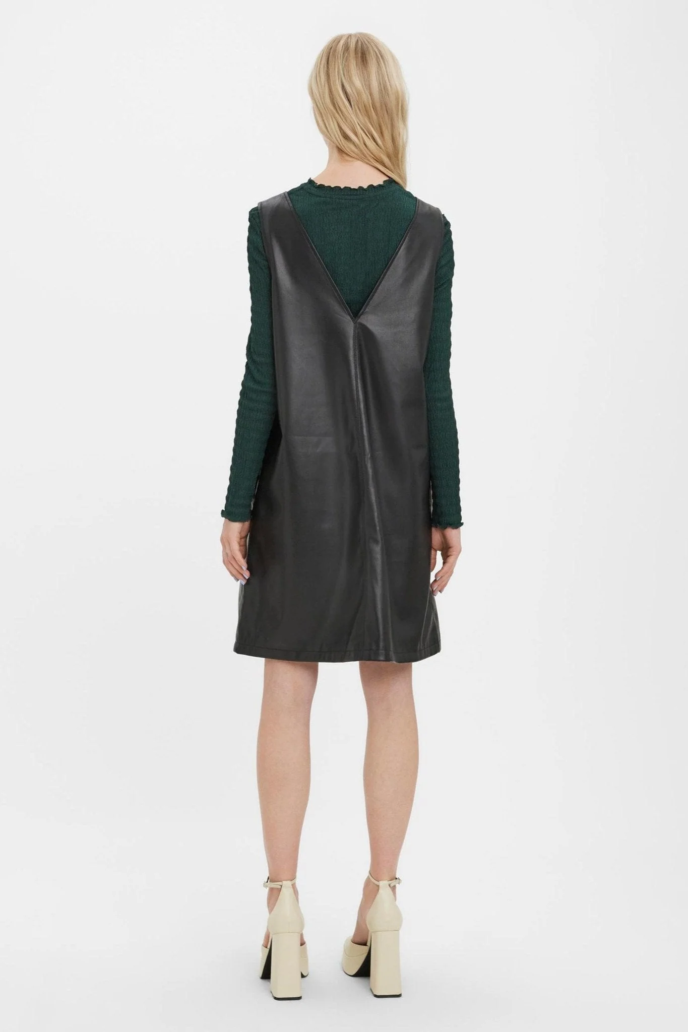 Bella Coated Kjole - Sort - Image 3
