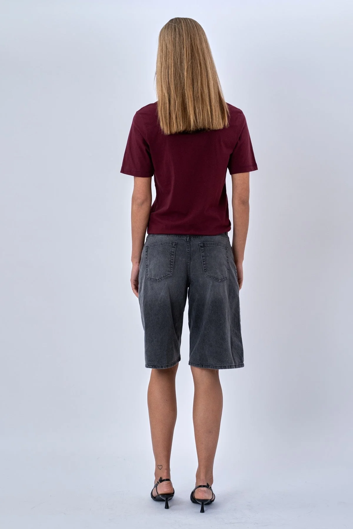 Boyfriend Tee - Burgundy Red - Image 3