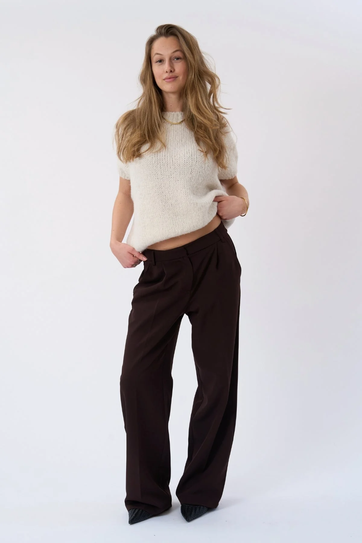 Chloe Short Sleeved Knit - Off White - Image 2