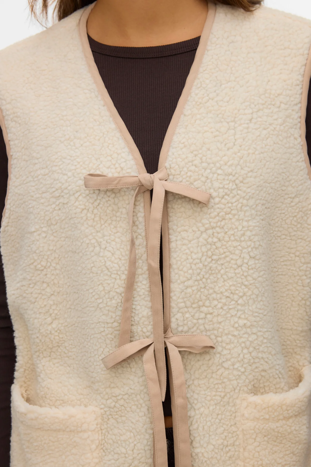 Cleo Short Waistcoat - Oatmeal - Image 3