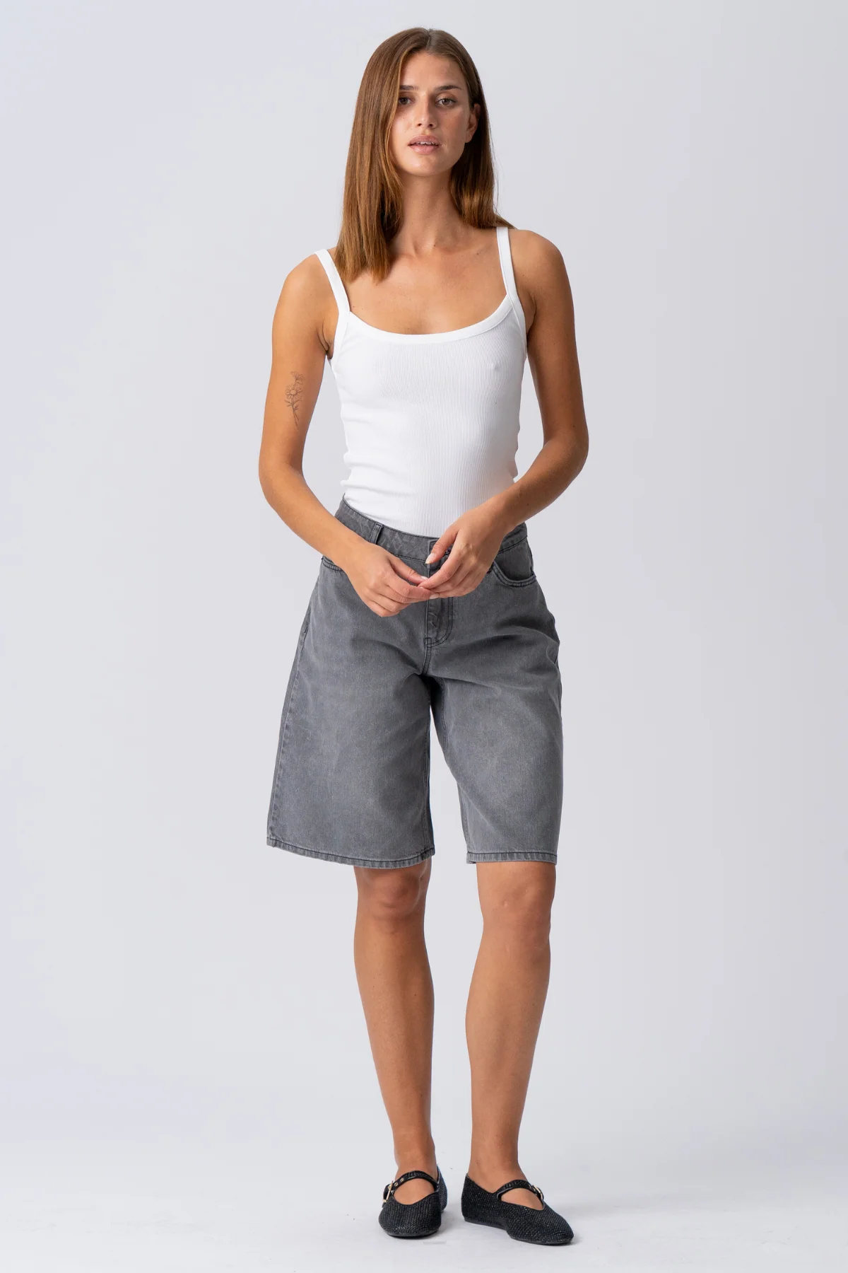Denim Jorts - Grey Denim - Image 2