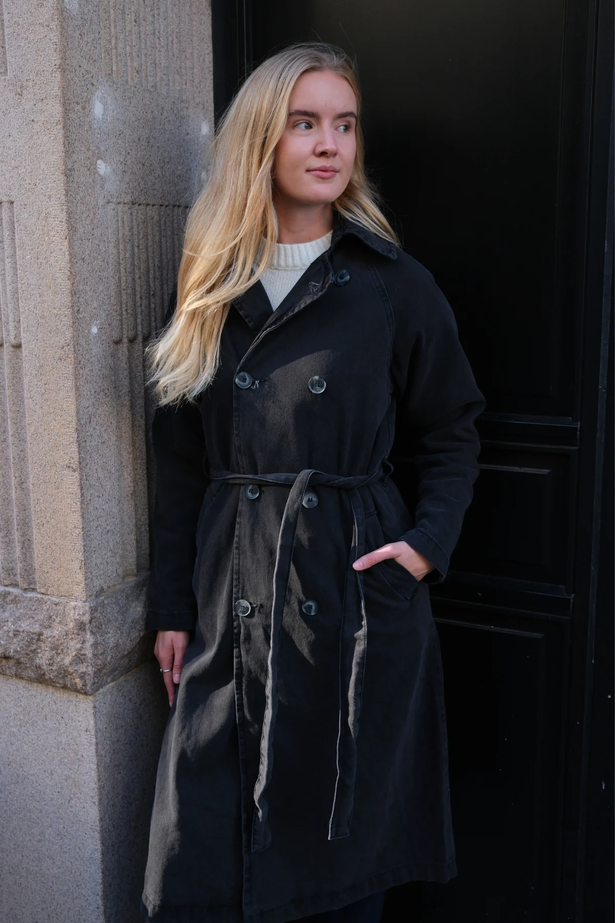 Denim Trenchcoat - Anthracite - Image 2
