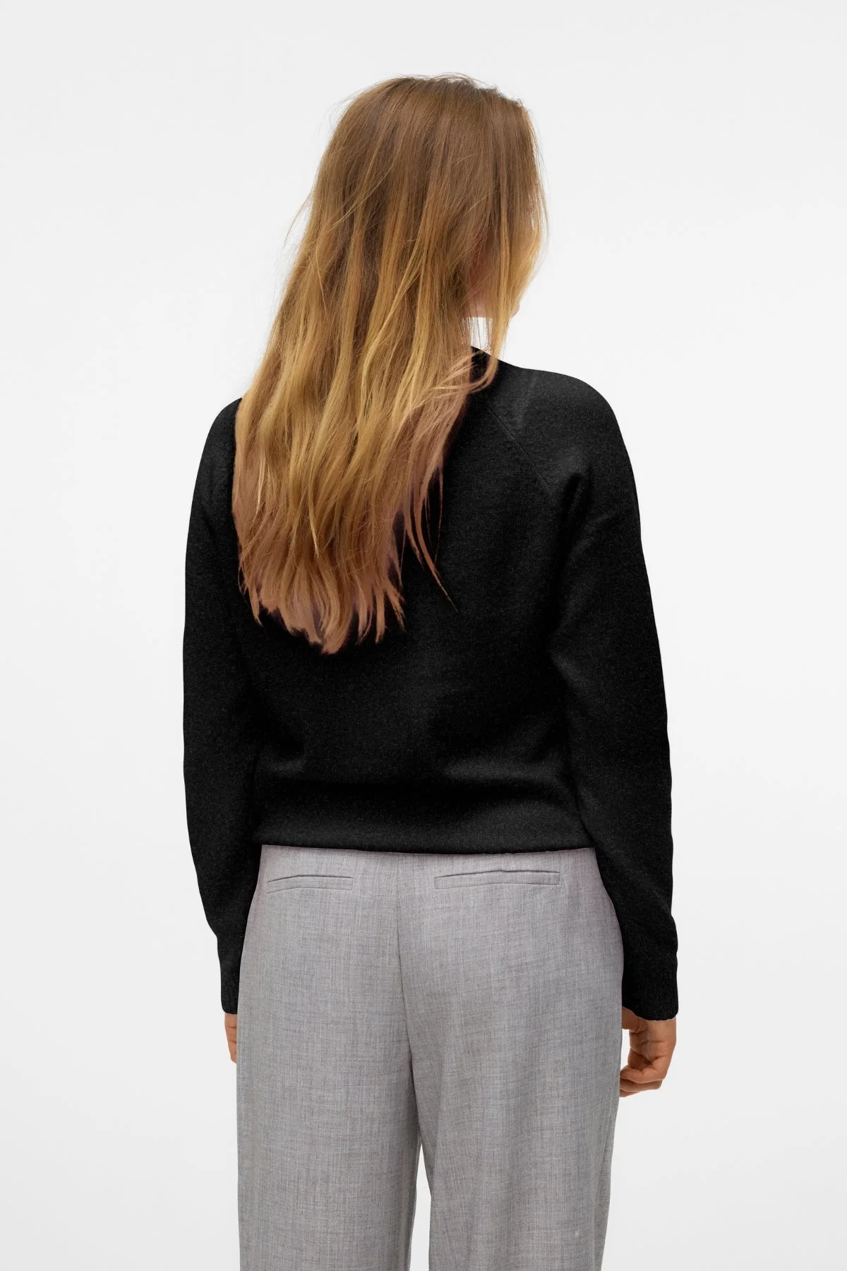 Doffy O-Neck Blouse - Black Melange - Image 5