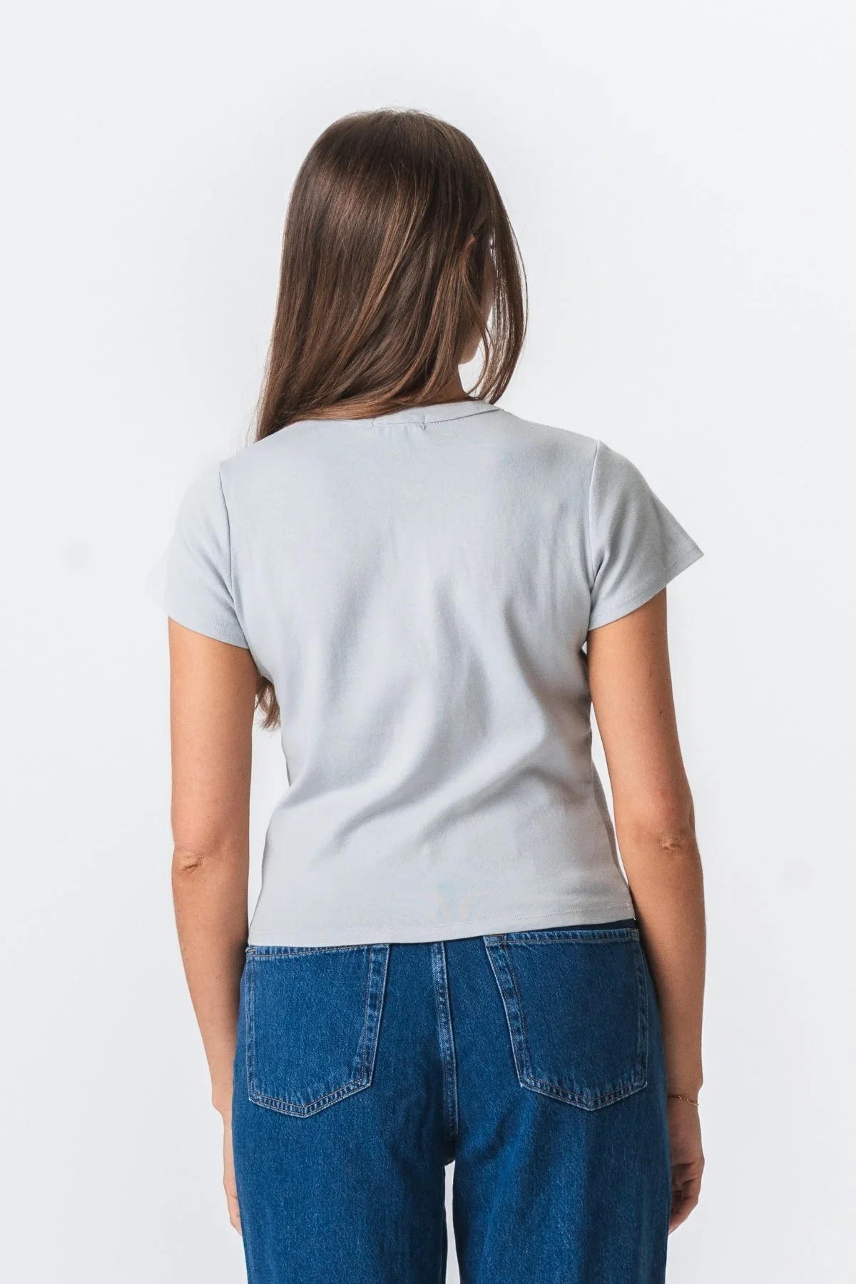 Emily Short T-Shirt - Light Grey - Image 3
