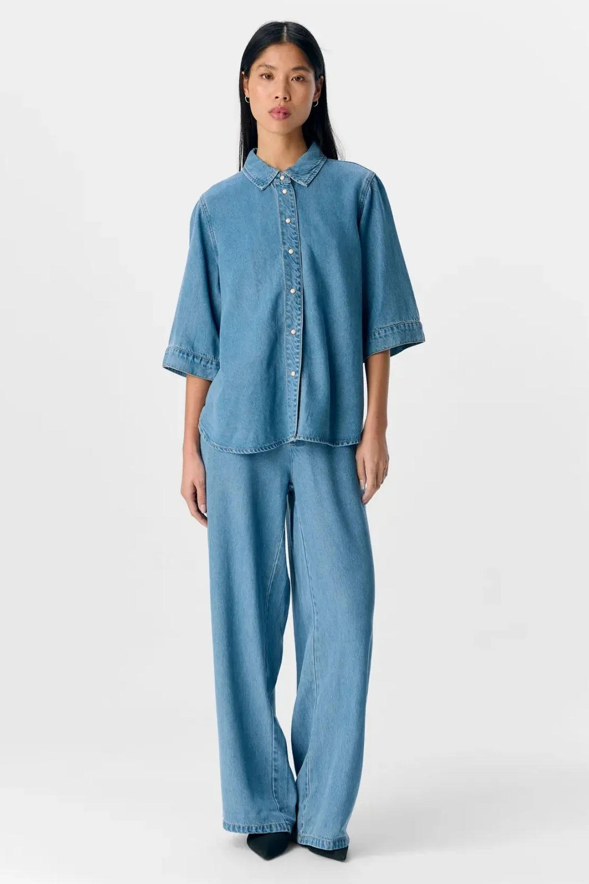 Frame Denim Top - Light Blue Denim - Image 4