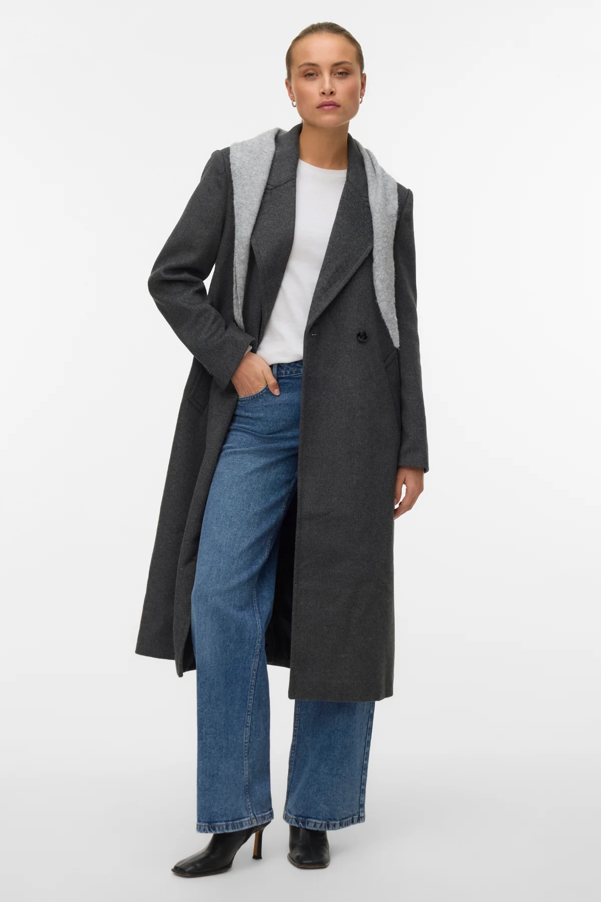 Garner Long Coat - Medium Grey Melange - Image 2