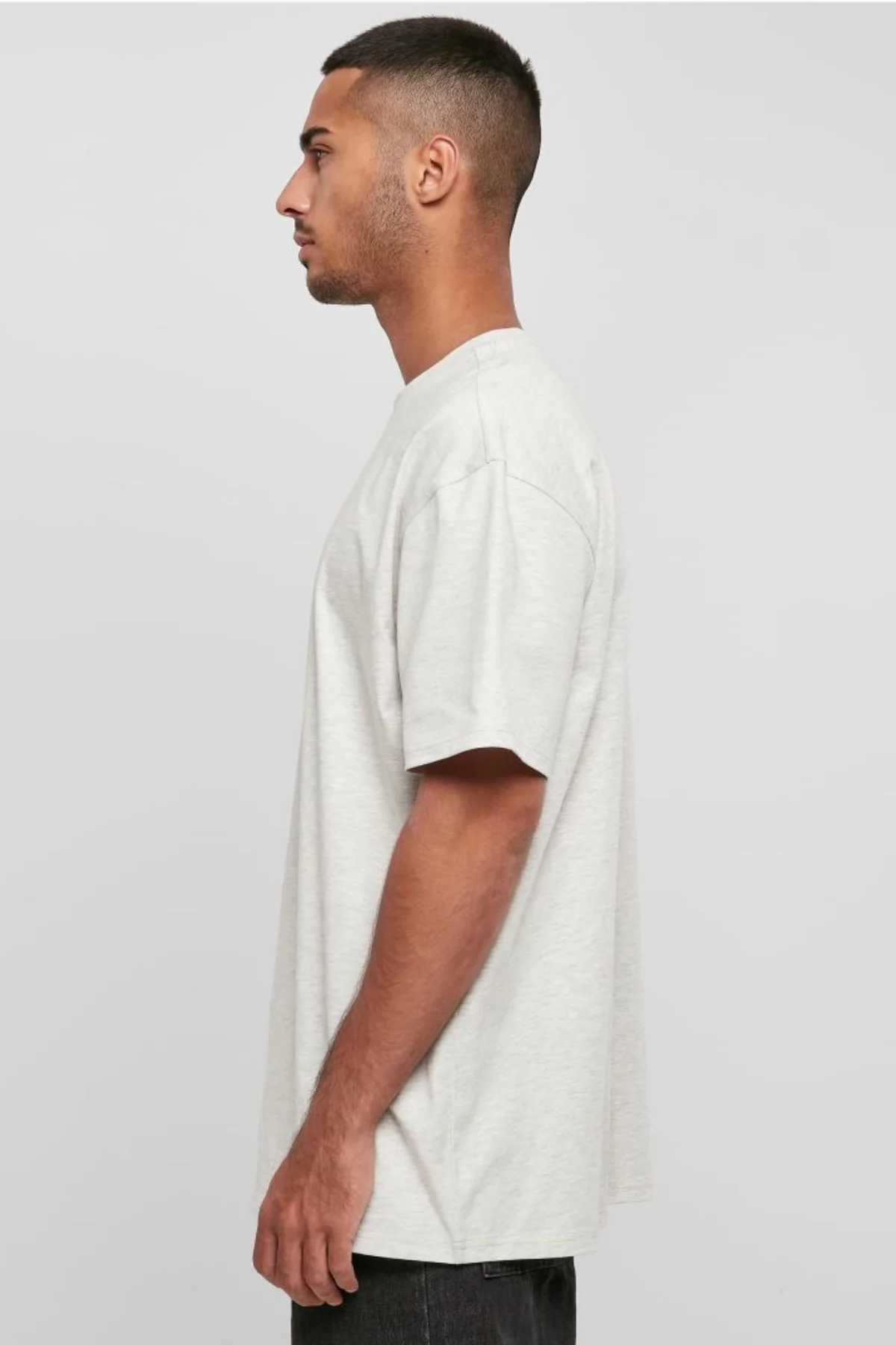 Heavy Oversized T-shirt - Light Grey - Image 3