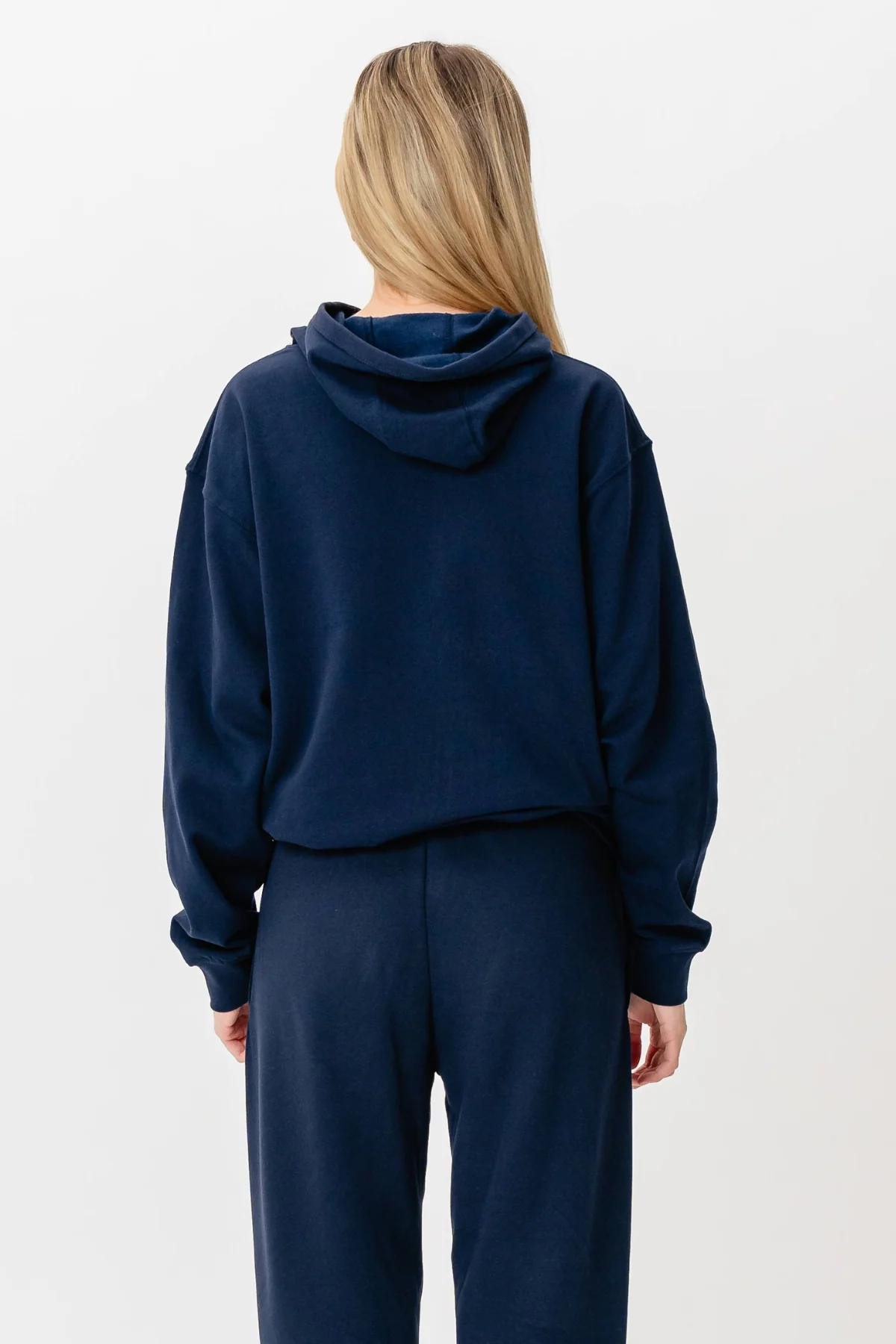 Hoodie Without Drawstring - Navy - Image 5