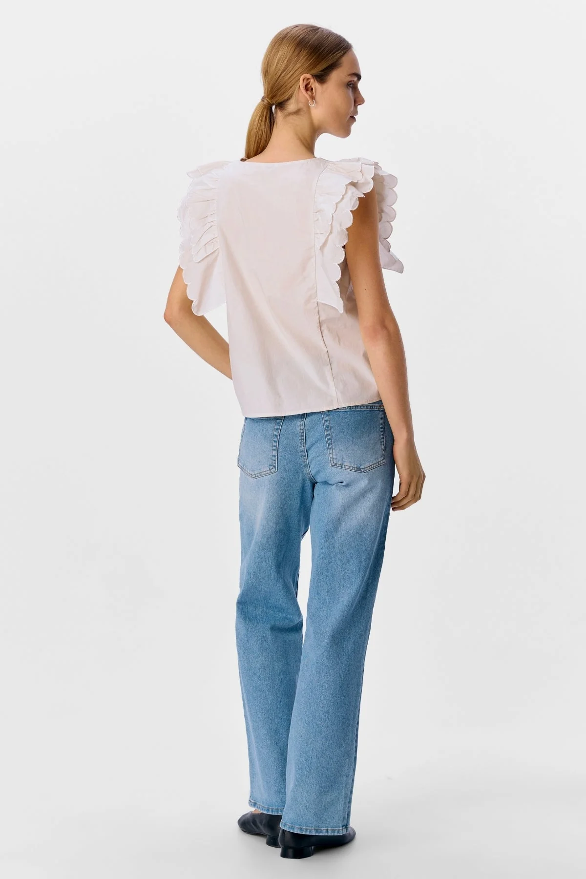 Hope Papaya Nour S/S Top - White Sand - Image 3