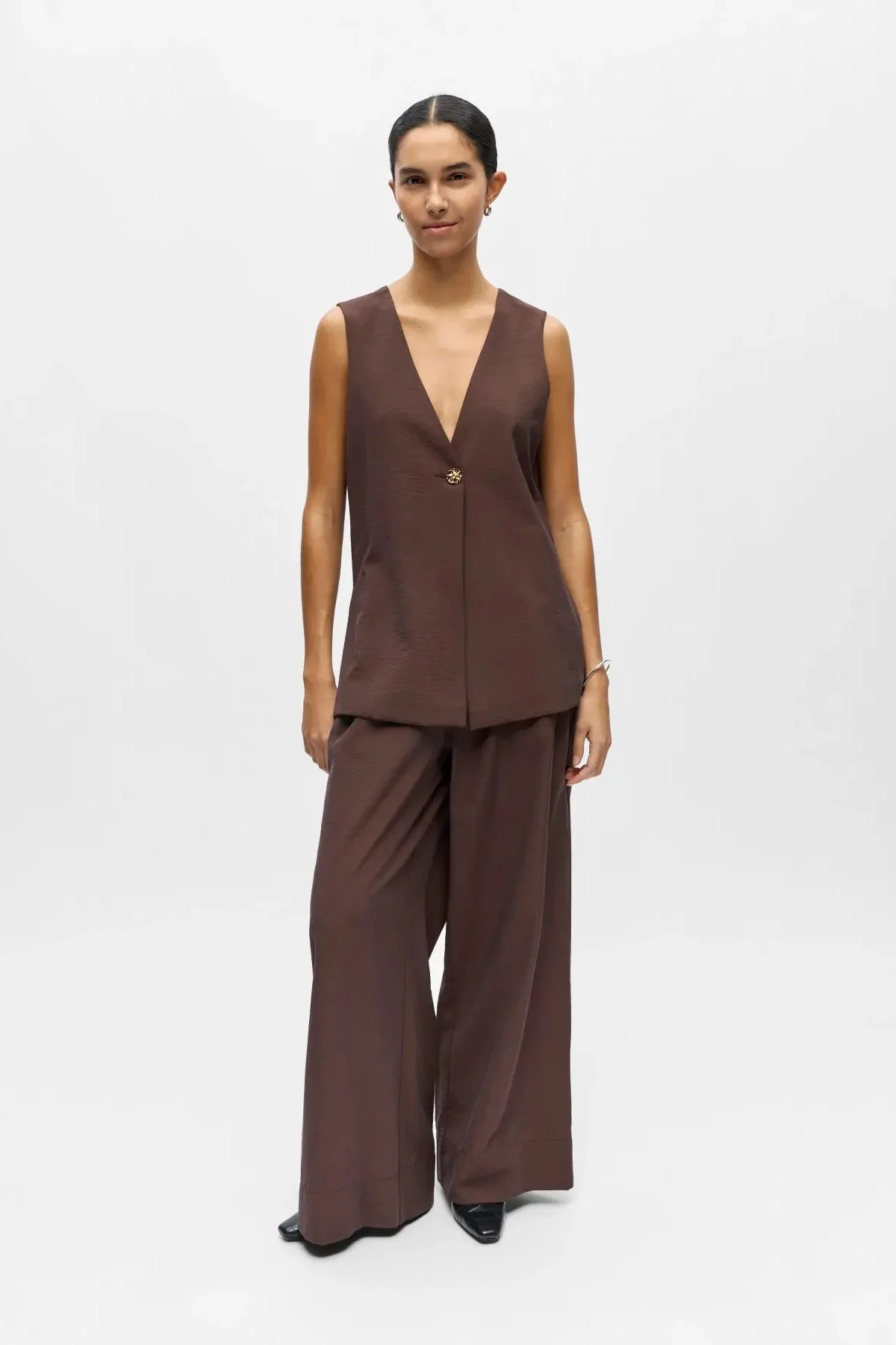 Isla Yui Waistcoat - Seal Brown - Image 2