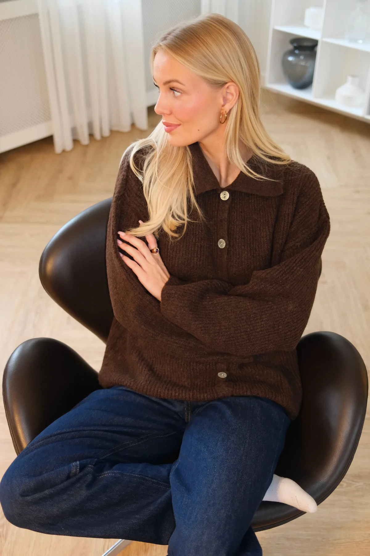 Josie Polo Knit - Brown - Image 3