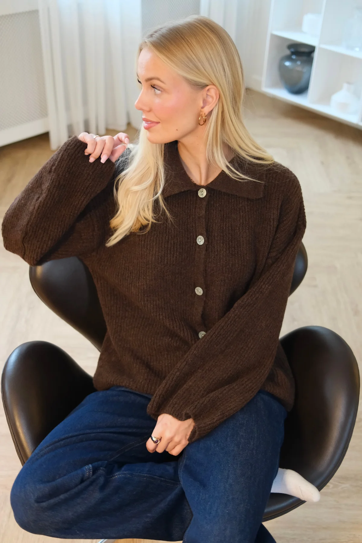 Josie Polo Knit - Brown - Image 4