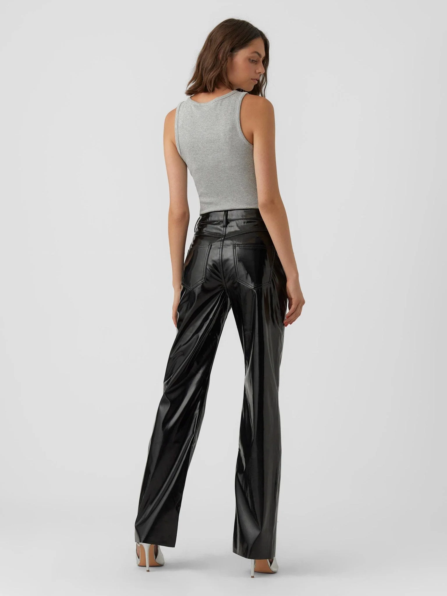 Kithy Loose Glossy Pants - Black - Image 4