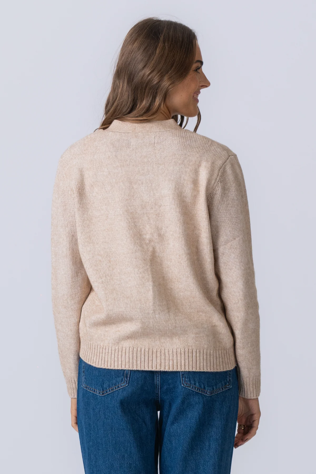 Knitted Cardigan - Beige - Image 7