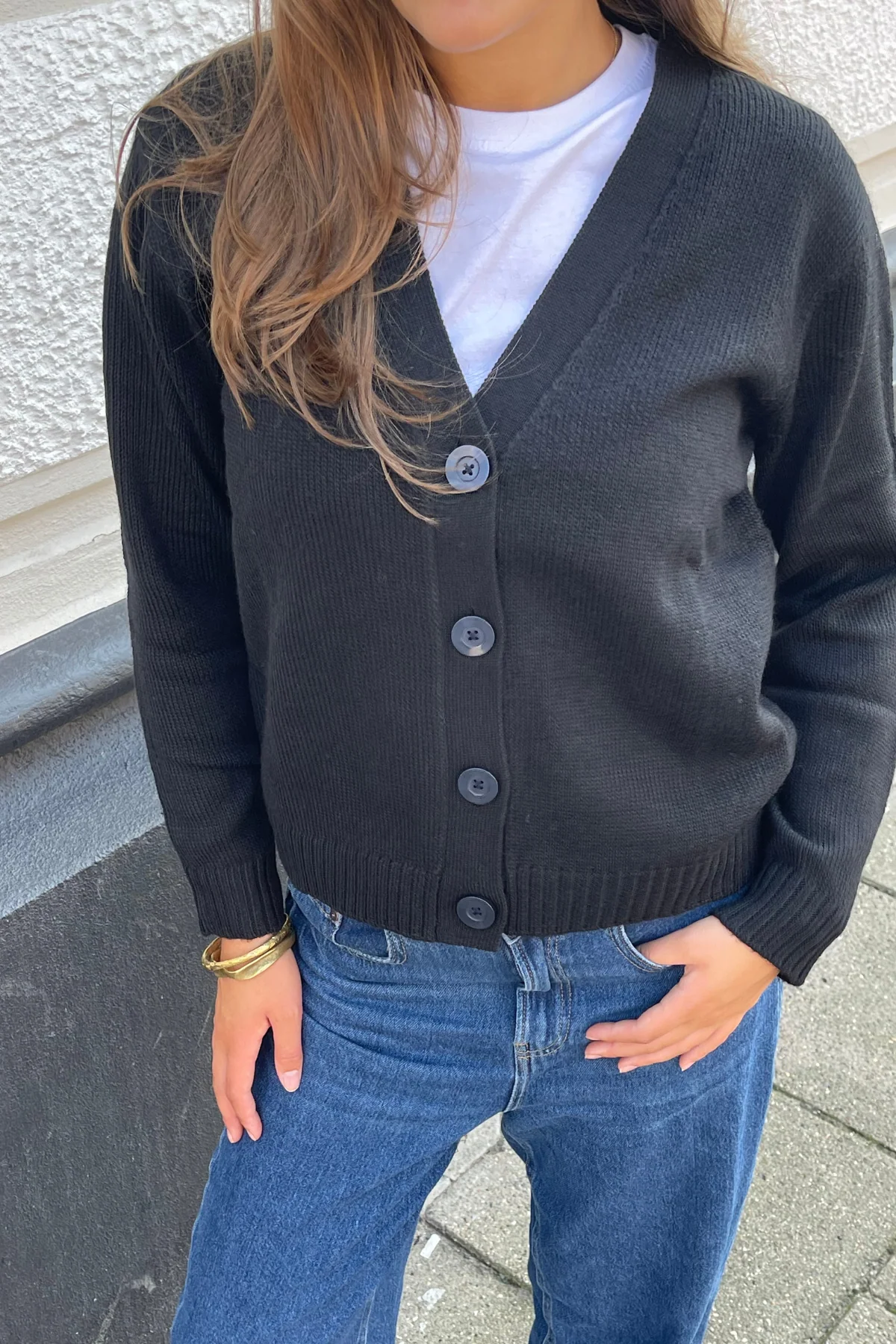 Knitted Cardigan - Black - Image 7