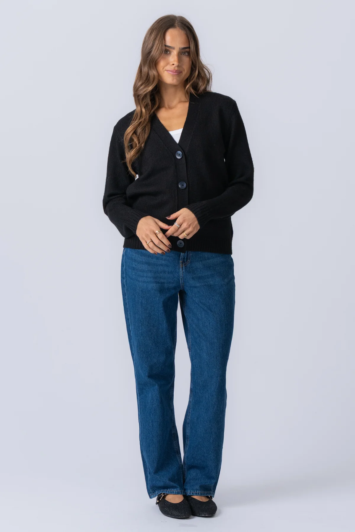 Knitted Cardigan - Black - Image 8