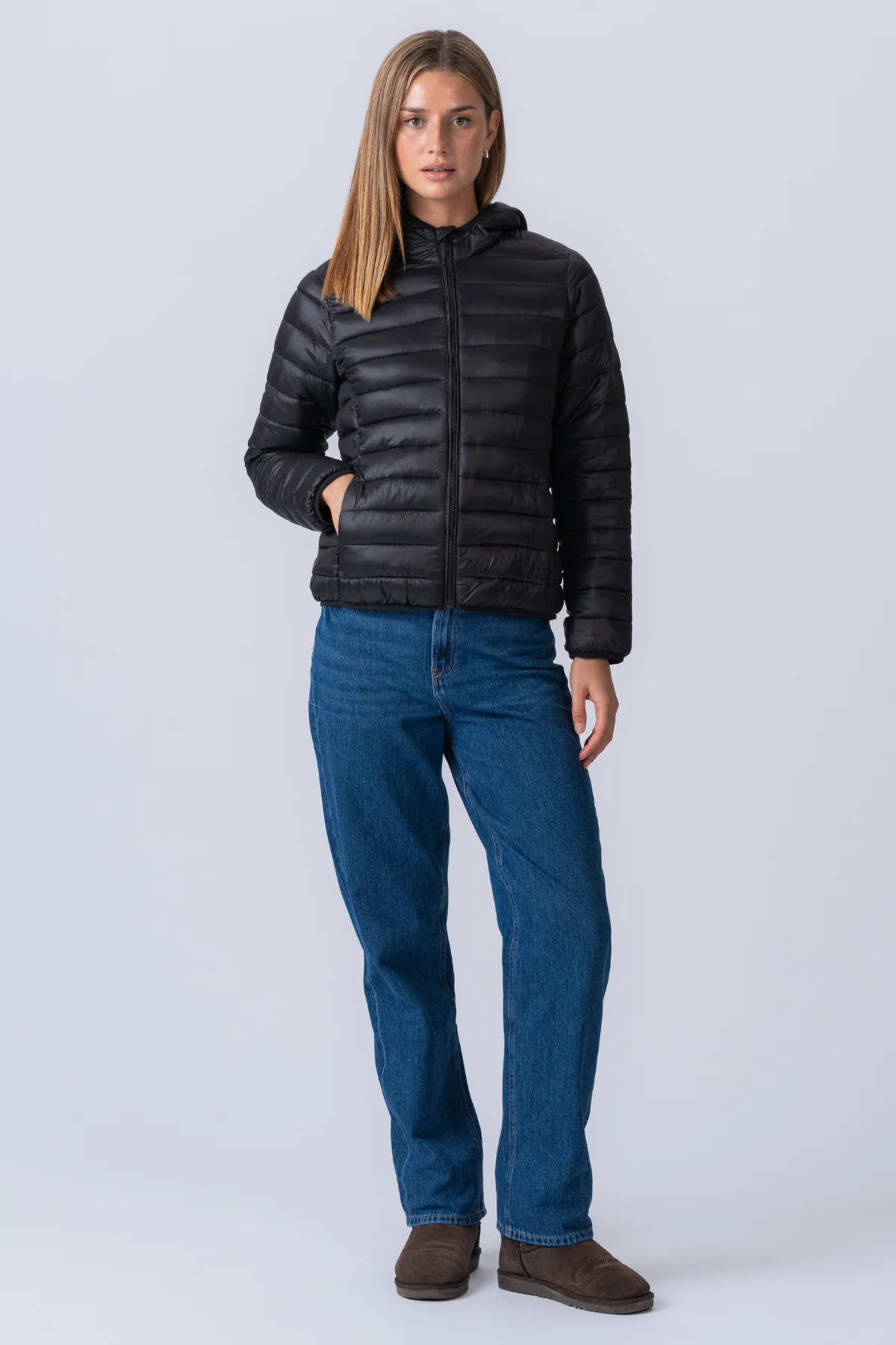 Light Puffer Jacket - Black - Image 5
