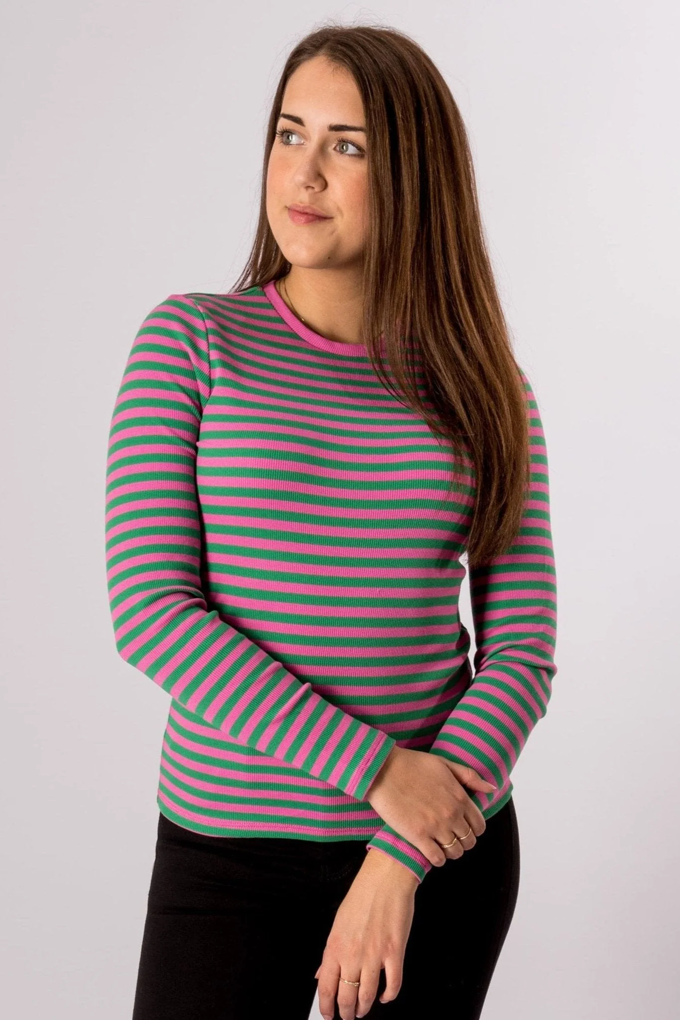 Line Long Sleeve Sweater - Super Pink/Jelly Bean - Image 3
