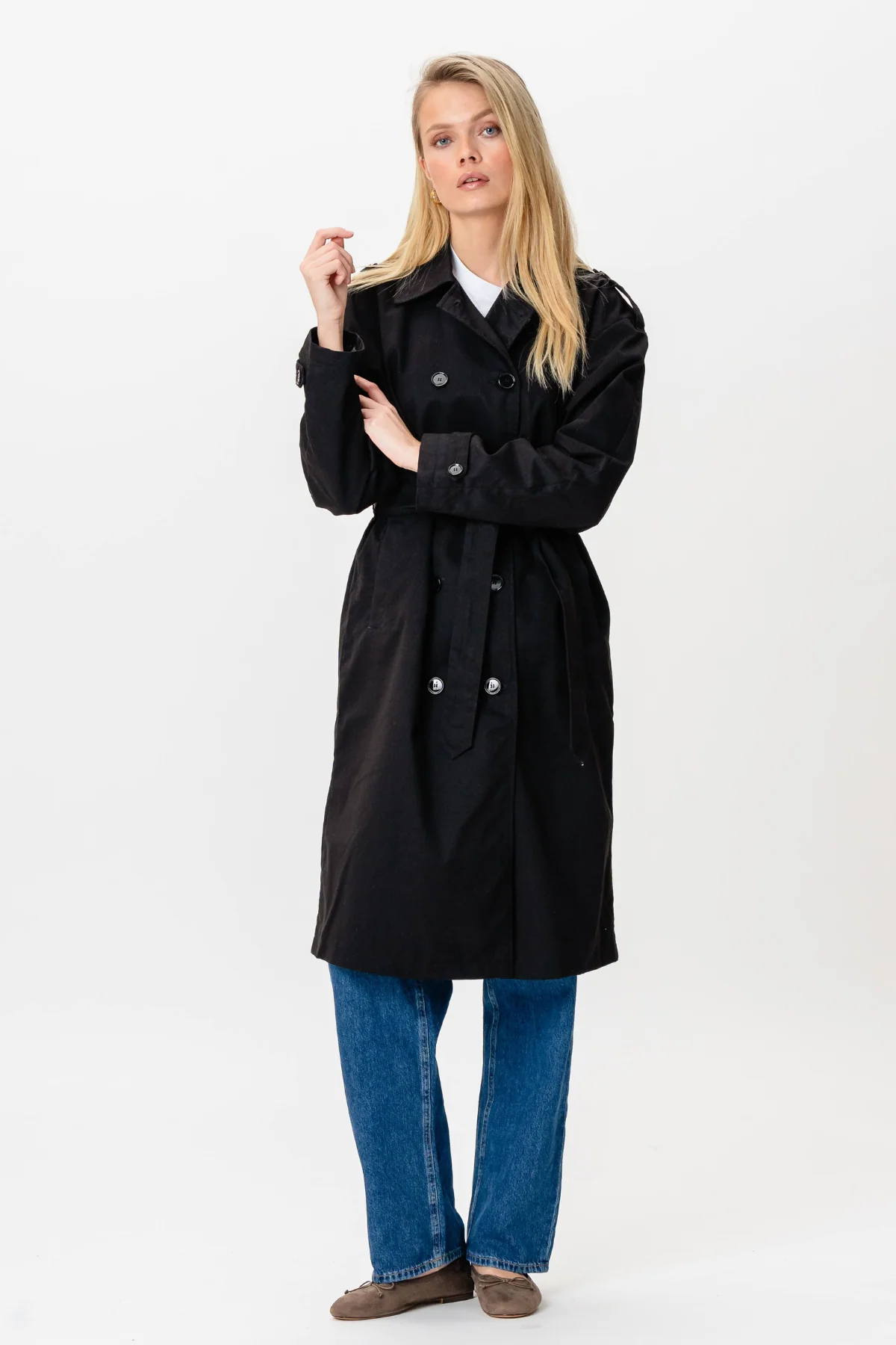 Linea trenchcoat - Sort - Image 8