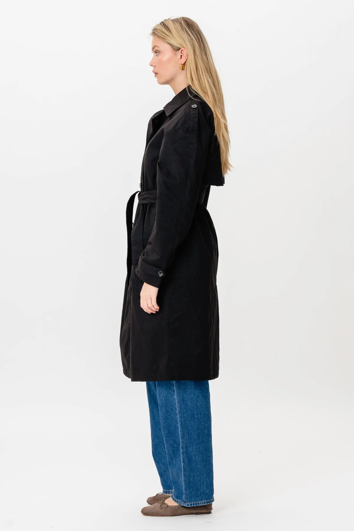 Linea trenchcoat - Sort - Image 9