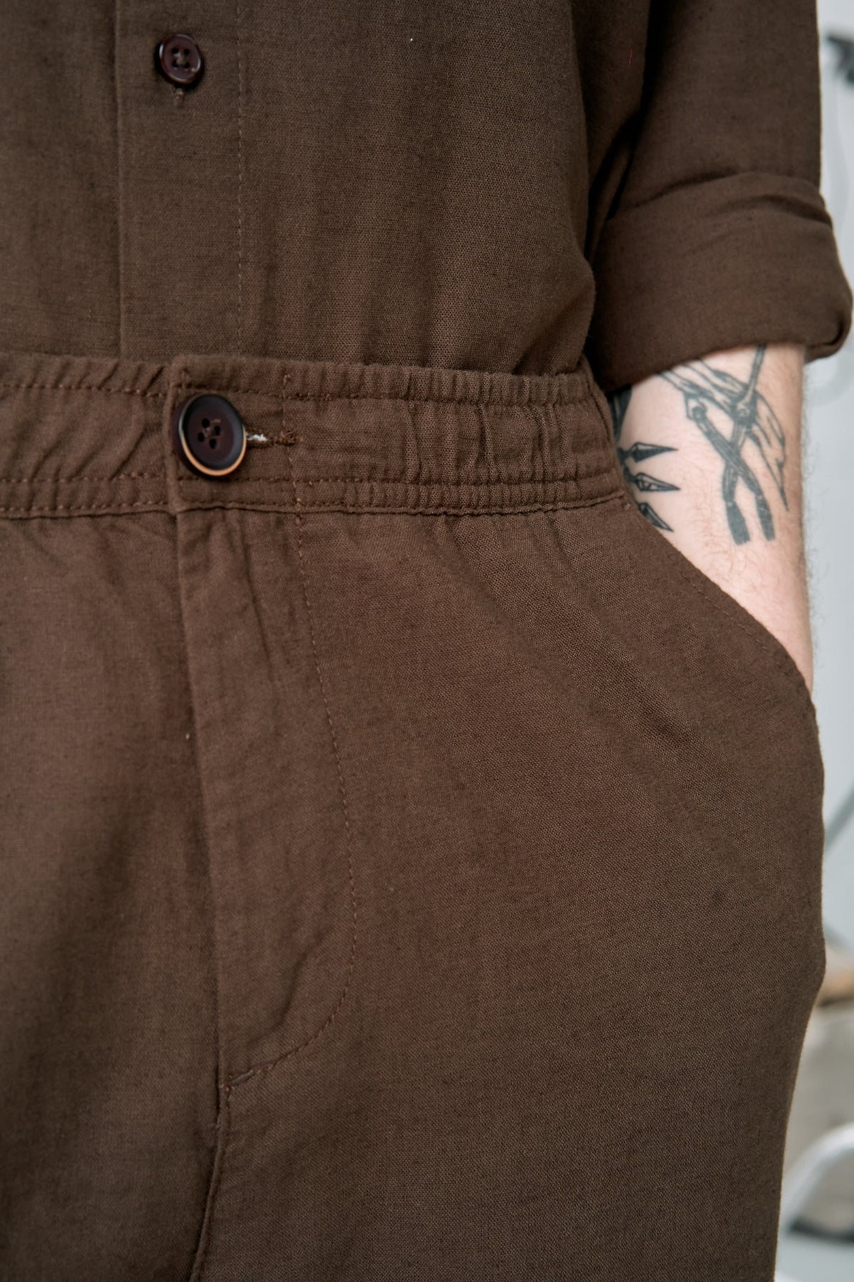 Linen Pants - Coffee - Image 4