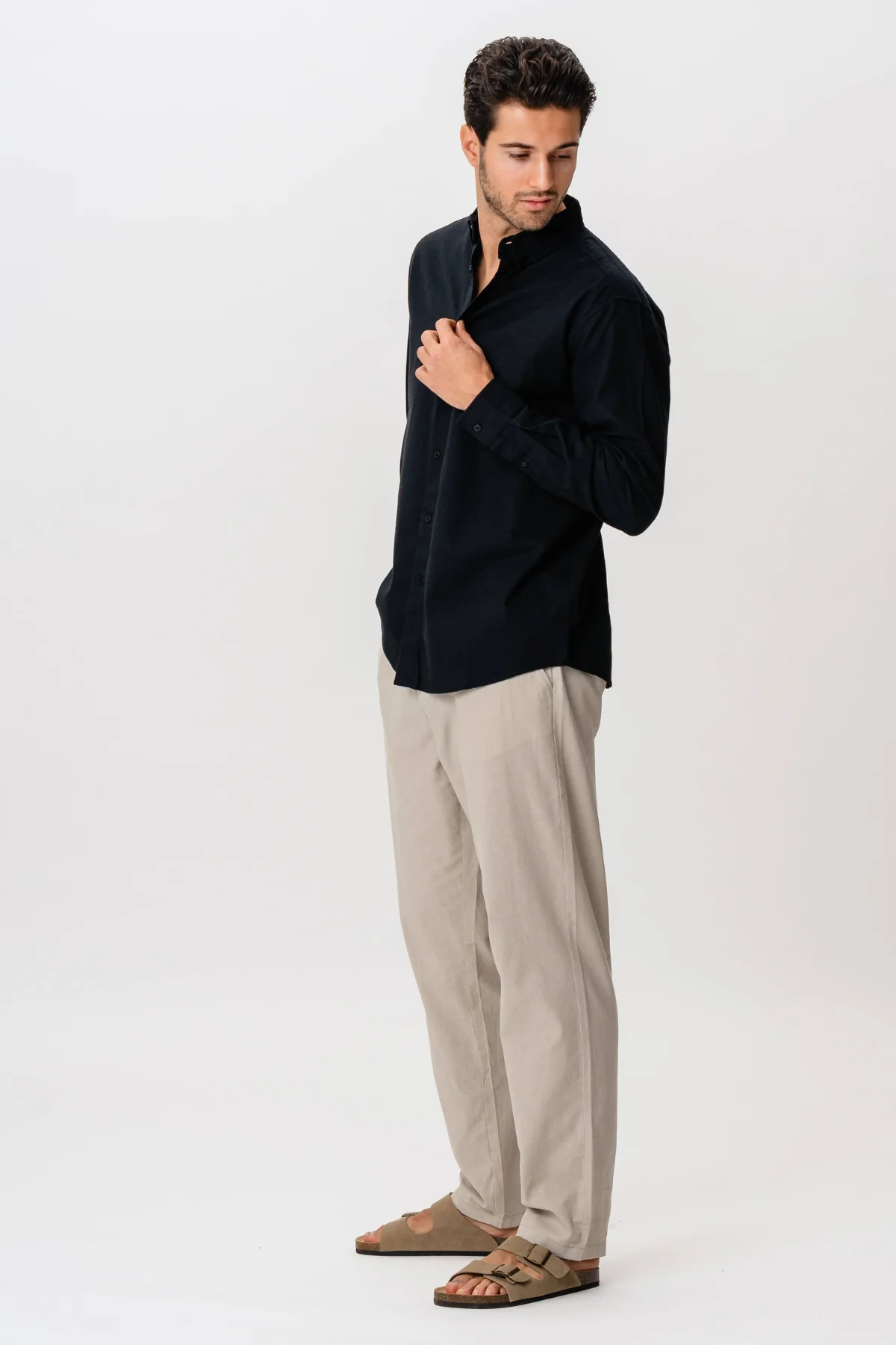 Linen Shirt - Black - Image 6