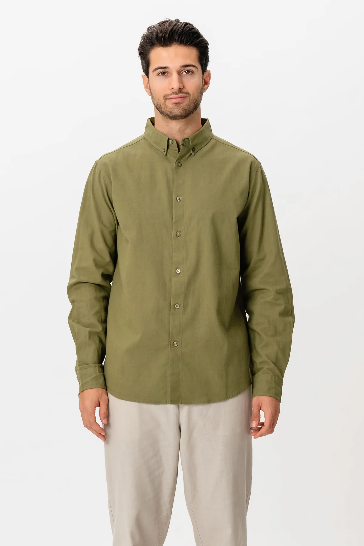 Linen Shirt - Green - Image 5