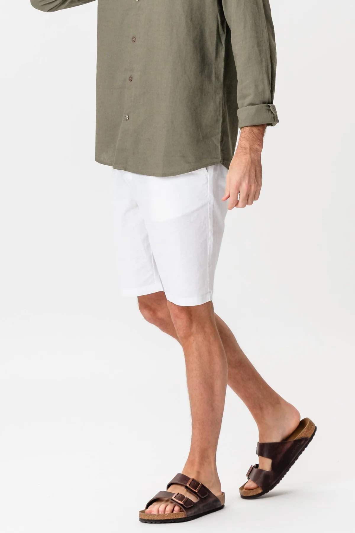 Linen Shorts - White - Image 4