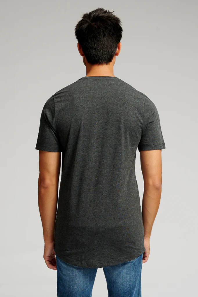 Long T-shirt - Dark Grey Melange - Image 2