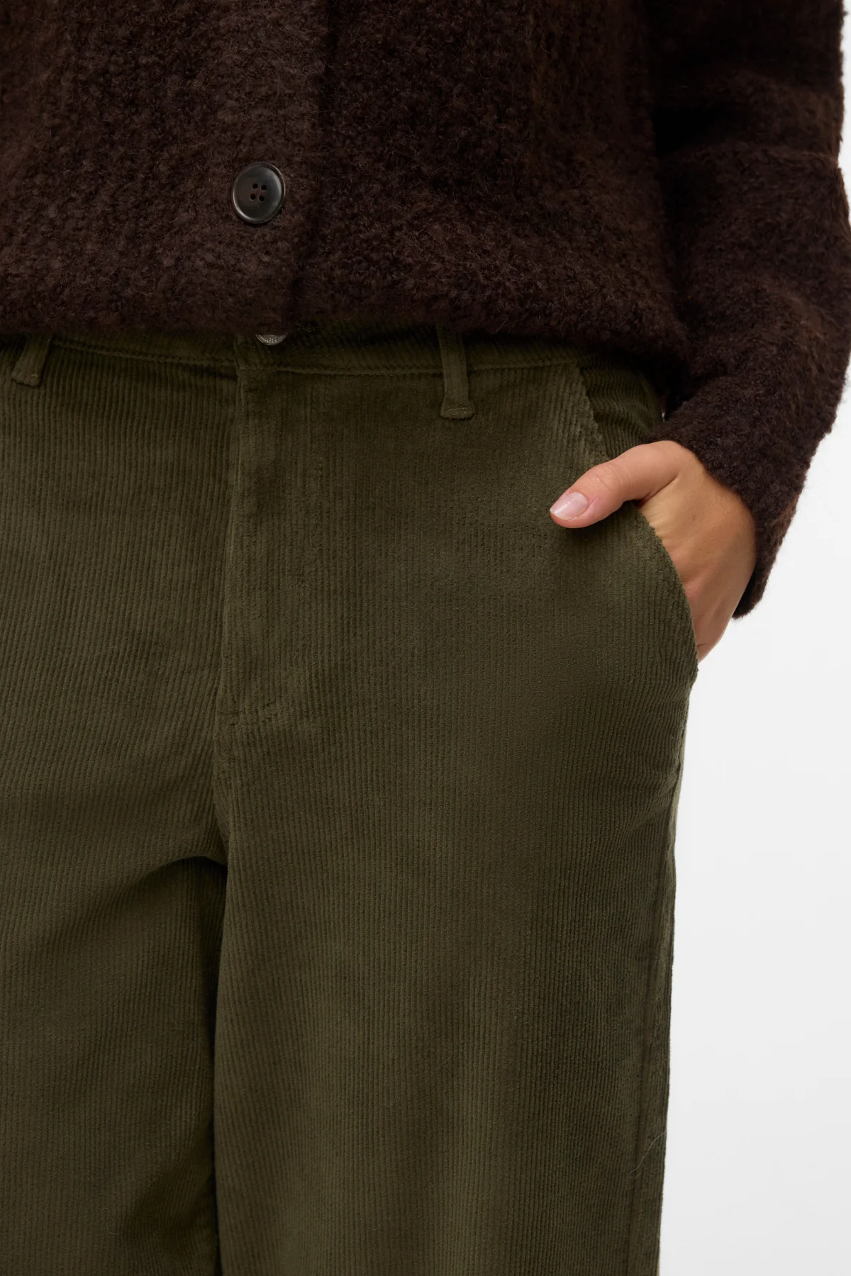 Margot Wide Corduroy Pants - Grape Leaf - Image 3