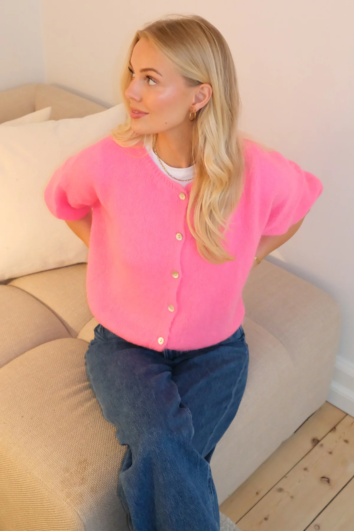 Mary Short Sleeved Knit - Baby Pink - Image 3