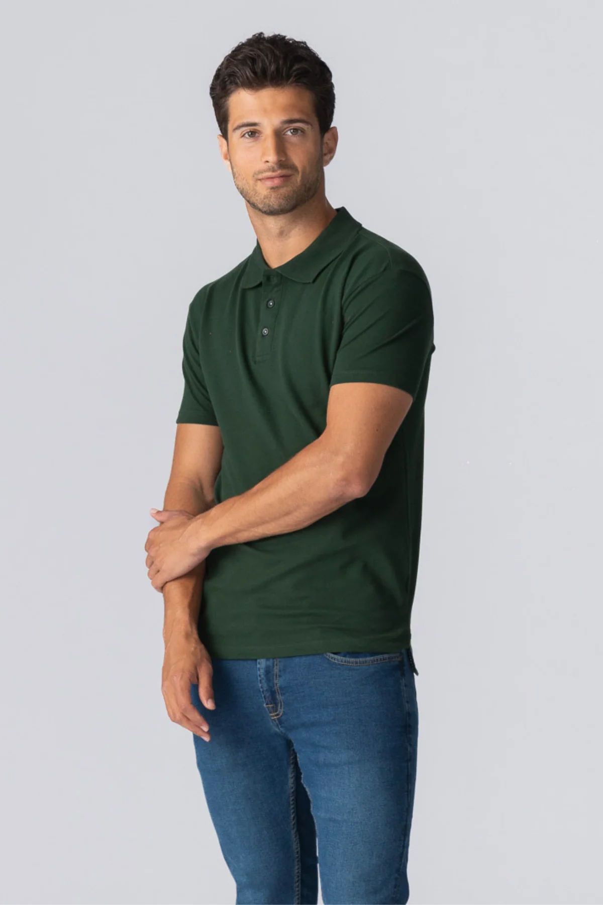 Muscle Polo Shirt - Dark Green - Image 2