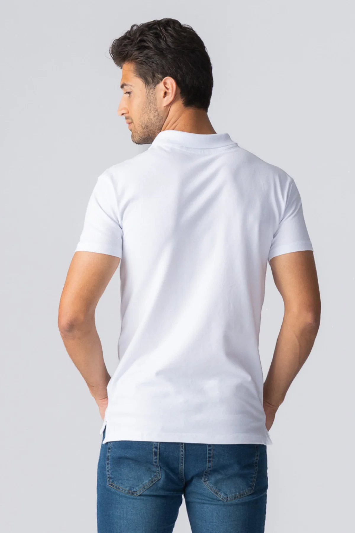 Muscle Polo Shirt - White - Image 4
