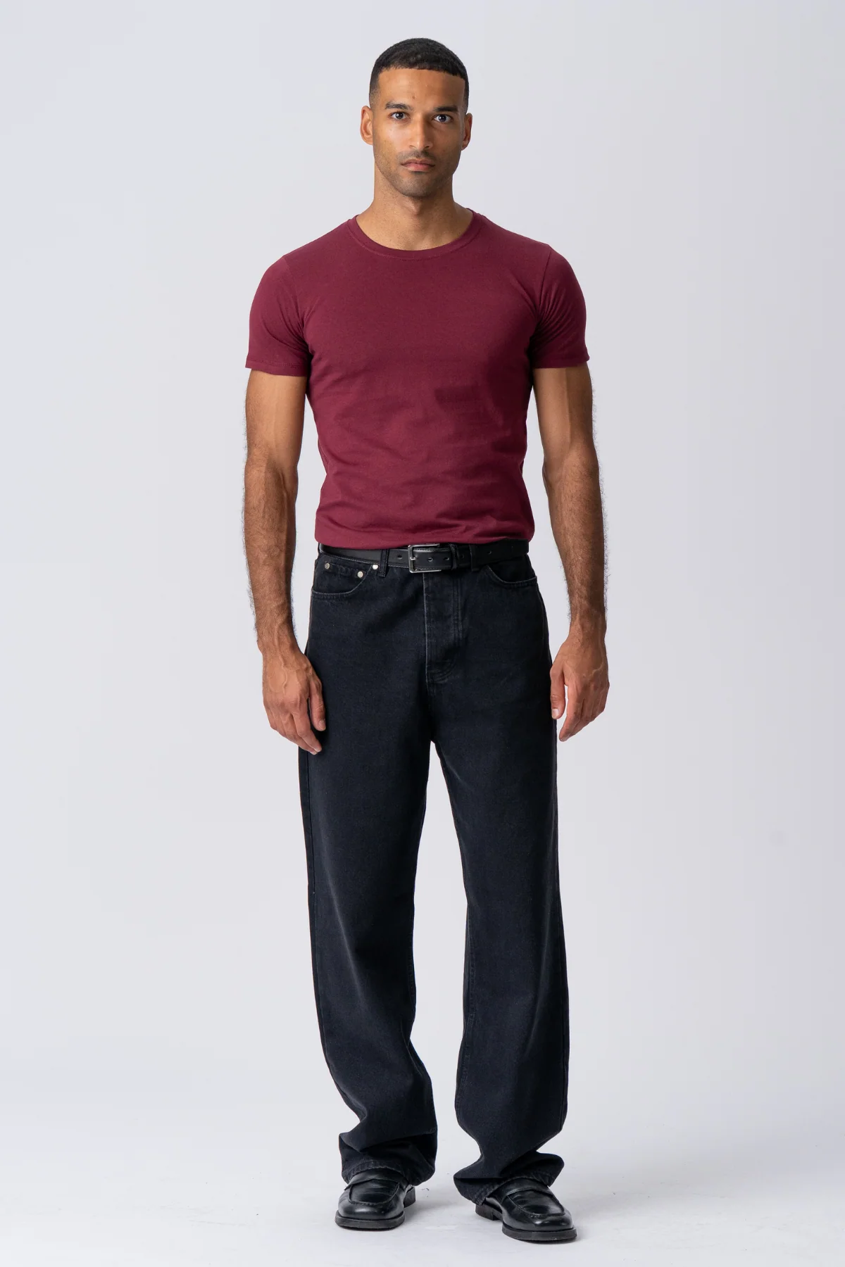Muscle T-shirt - Burgundy Red - Image 2