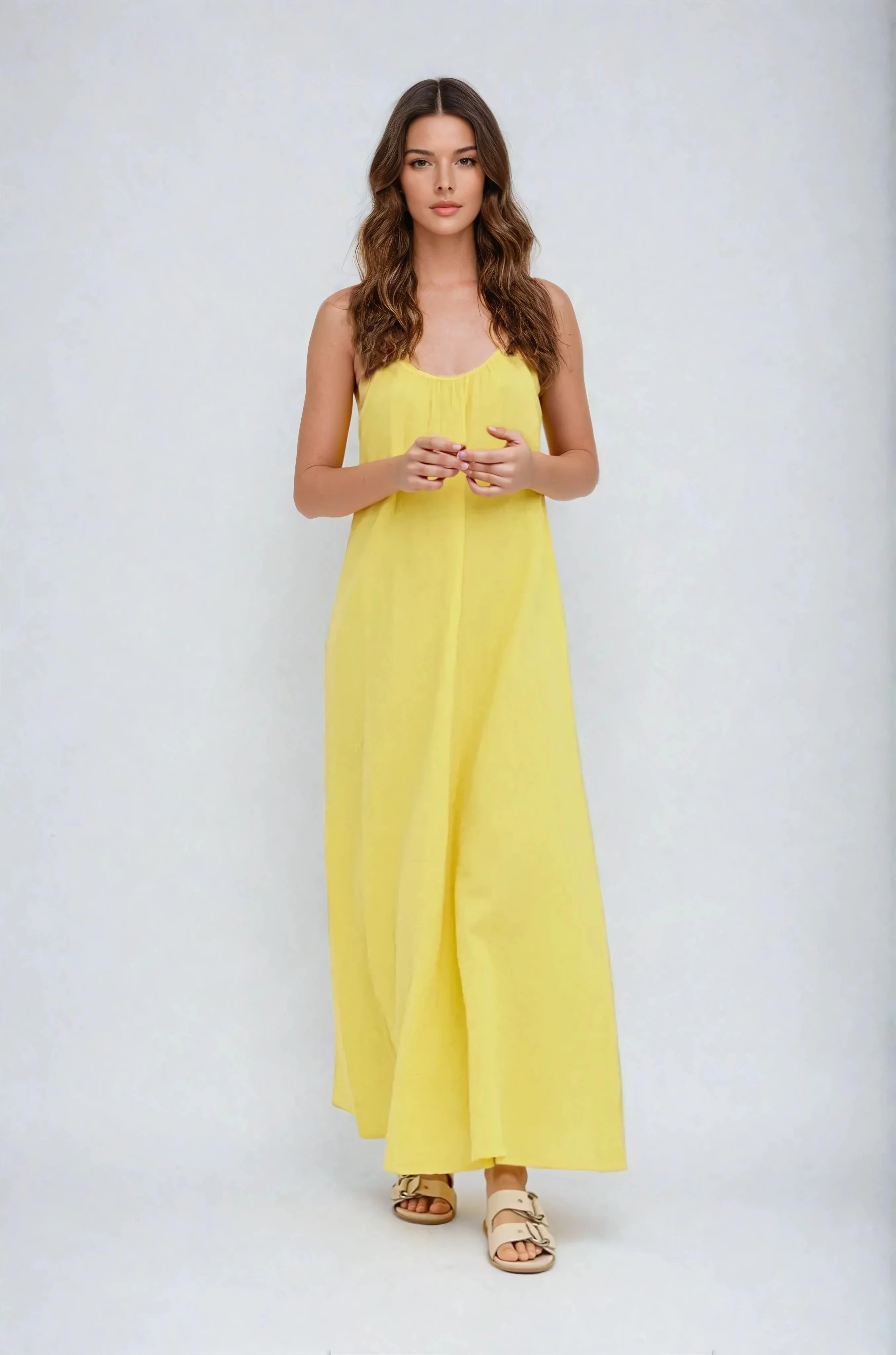 Natali Singlet Dress - Yellow