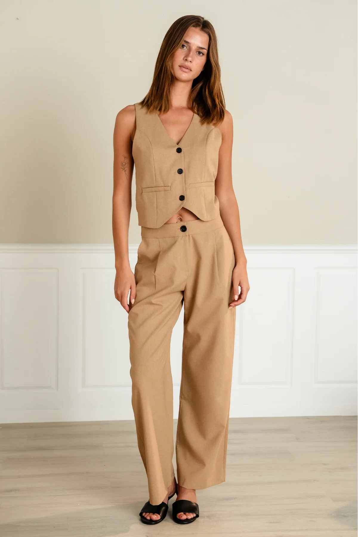 Natalie Vest and Pants (Light Brown) - Package deal - Image 2