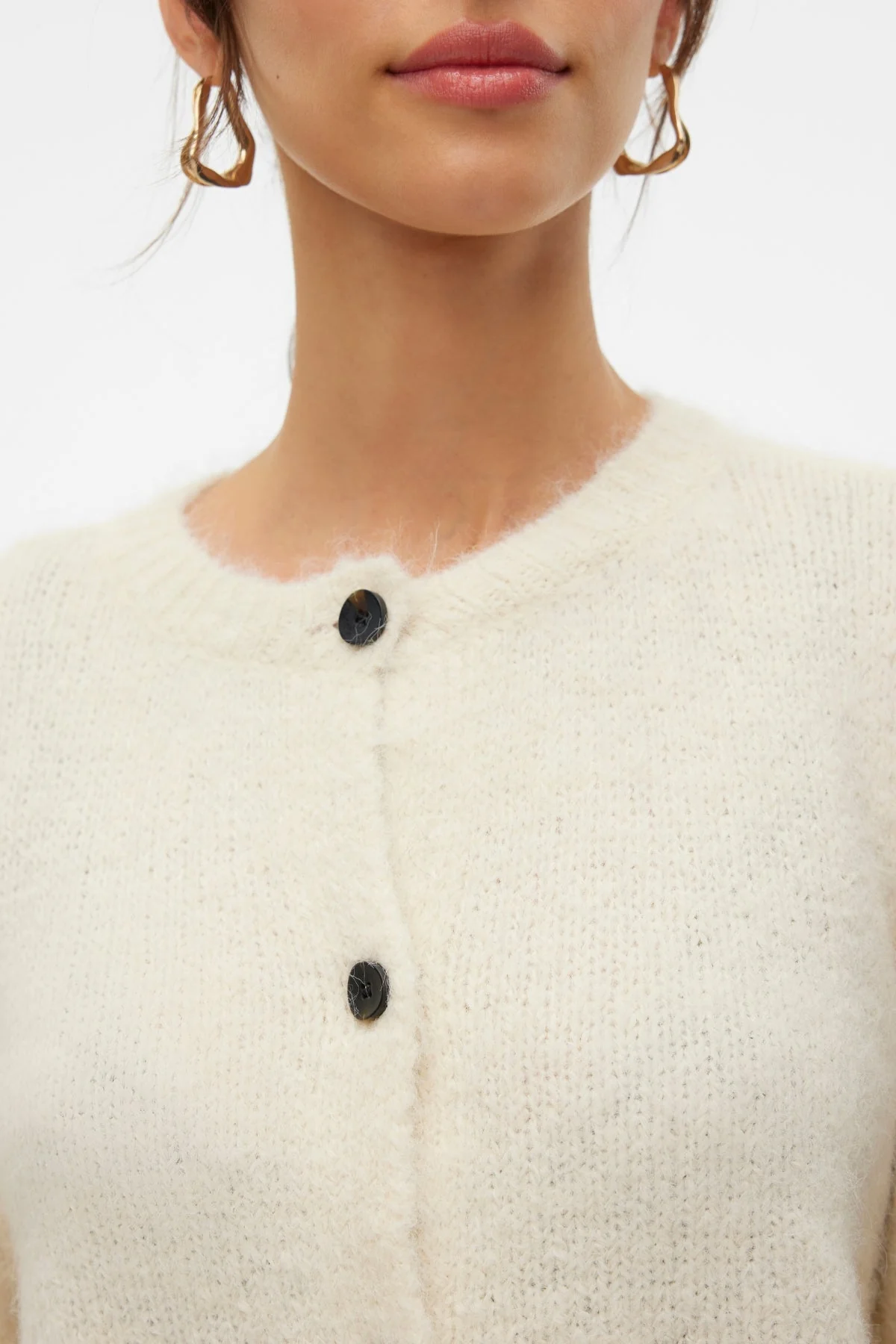 Novah O-Neck Button Cardi - Birch - Image 3
