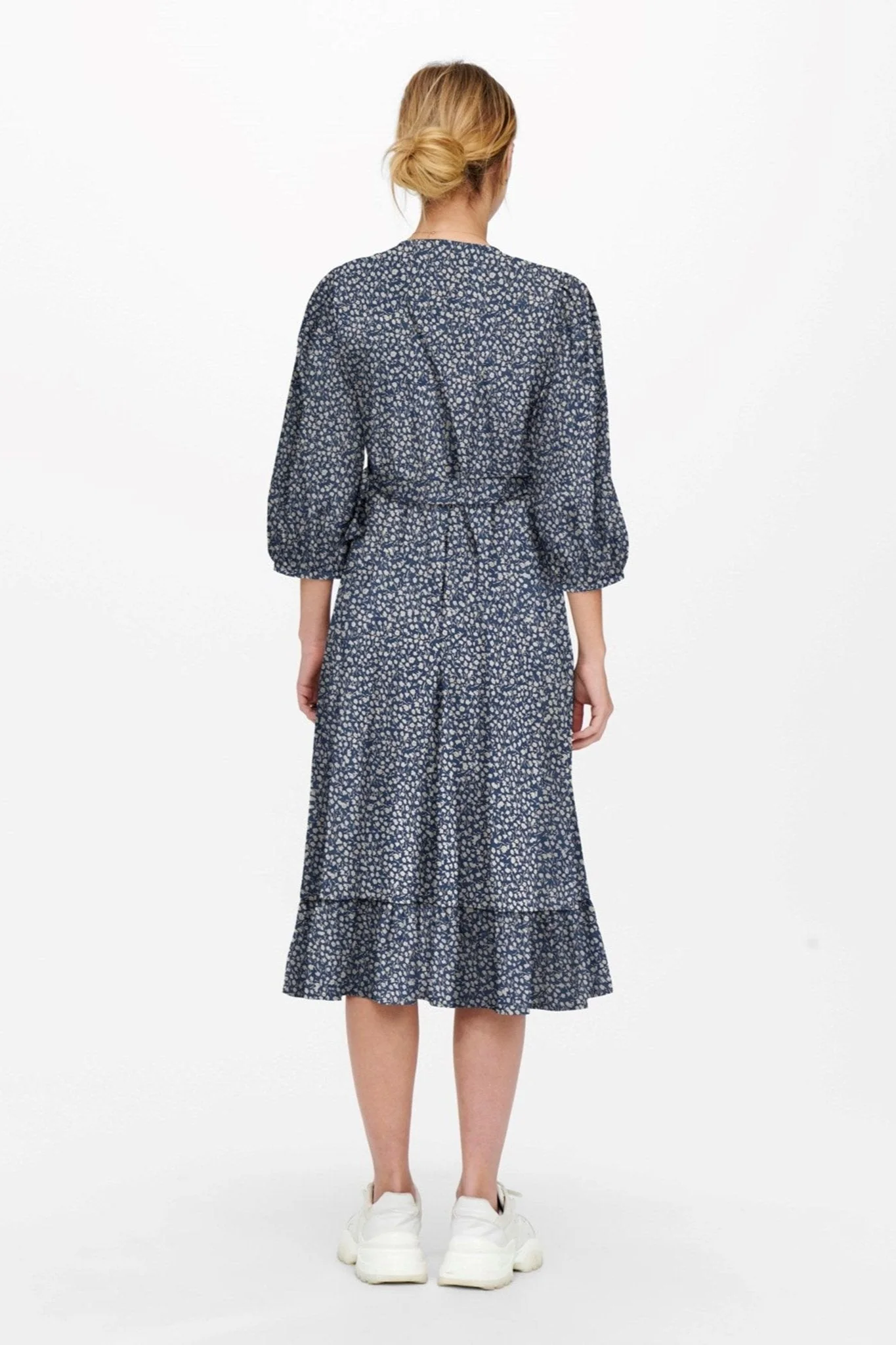 Olivia 3/4 Wrap Midi Dress - Blue Mirage - Image 3