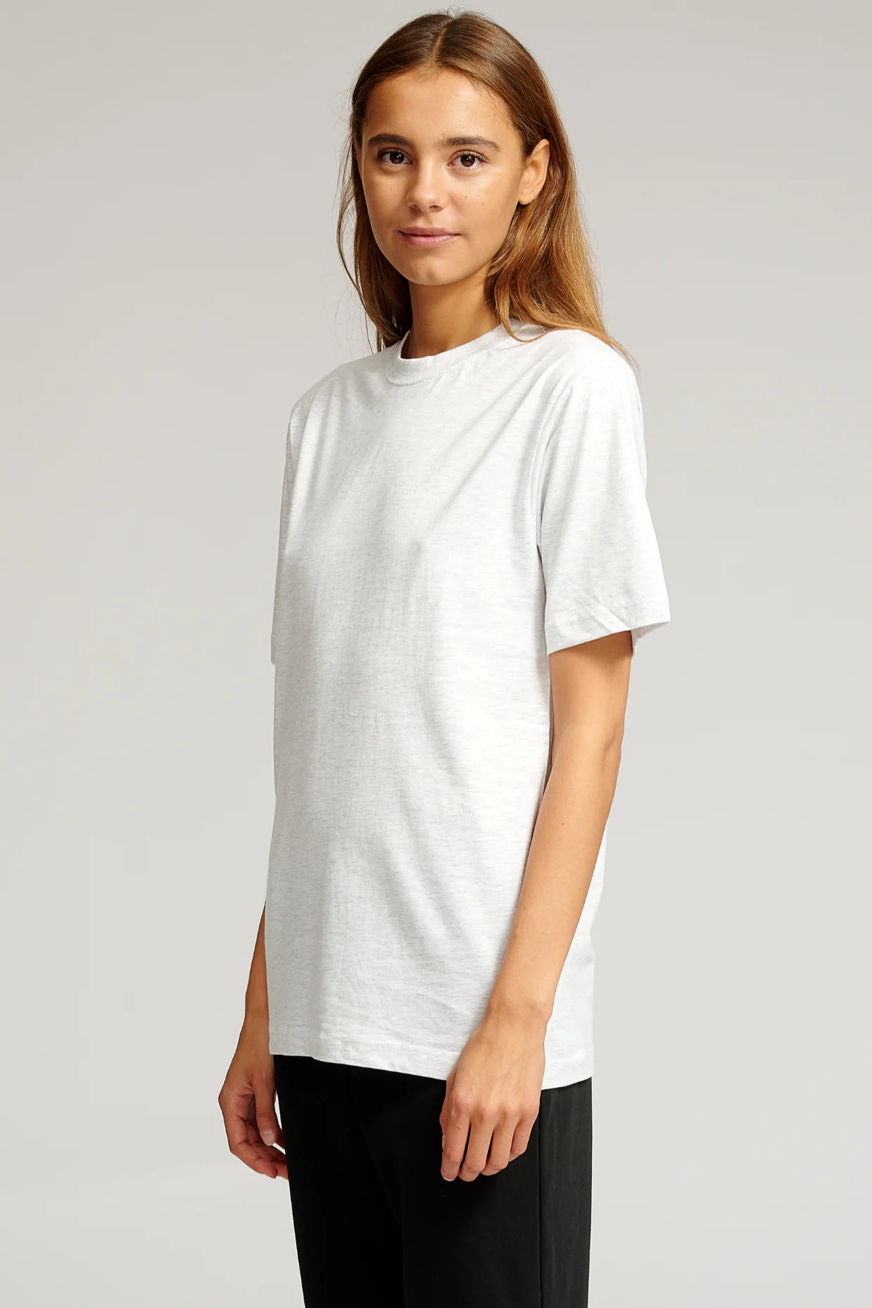 Oversized T-shirt - Light Grey Melange - Image 3