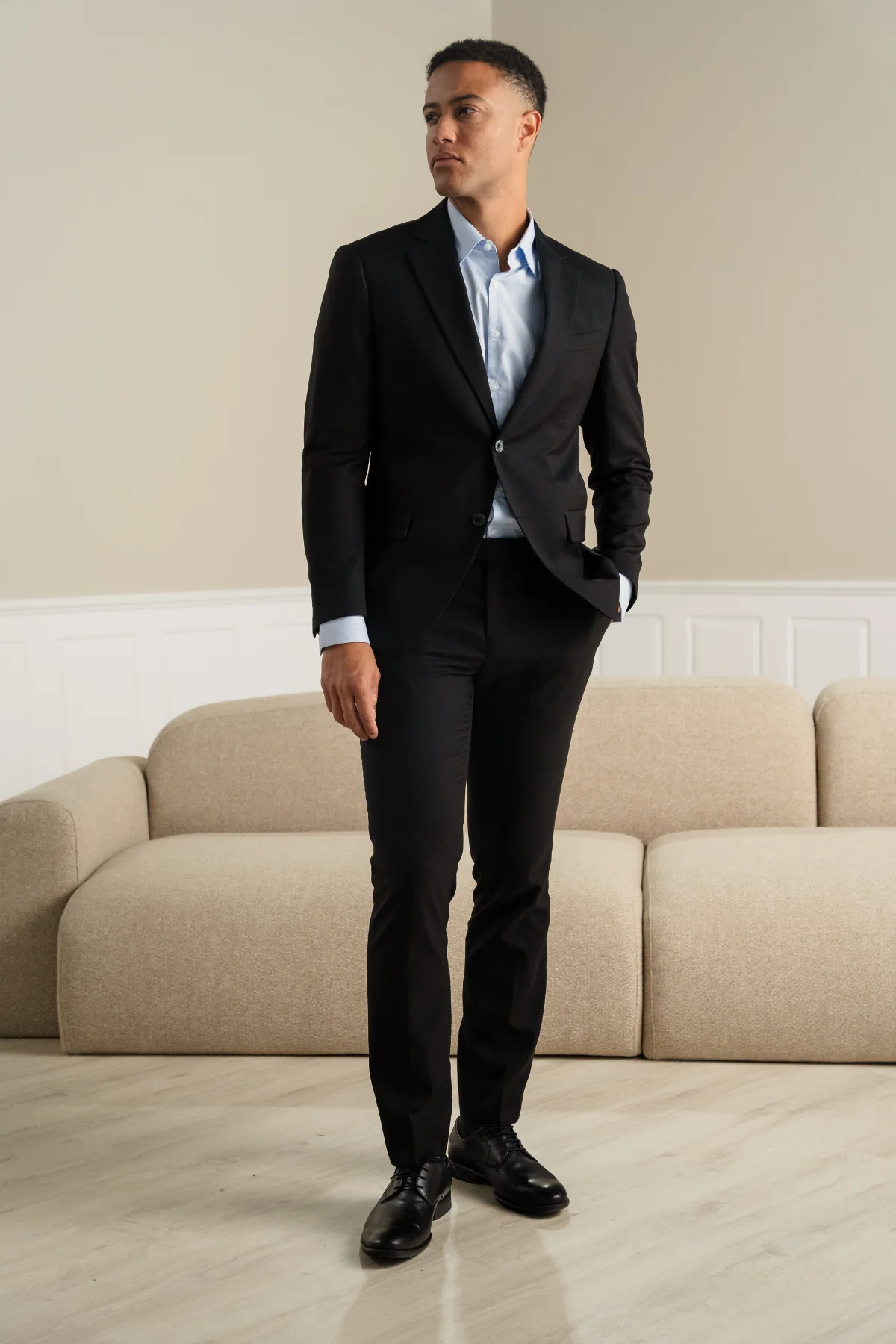 Premium Single-breasted Blazer - Black - Image 2