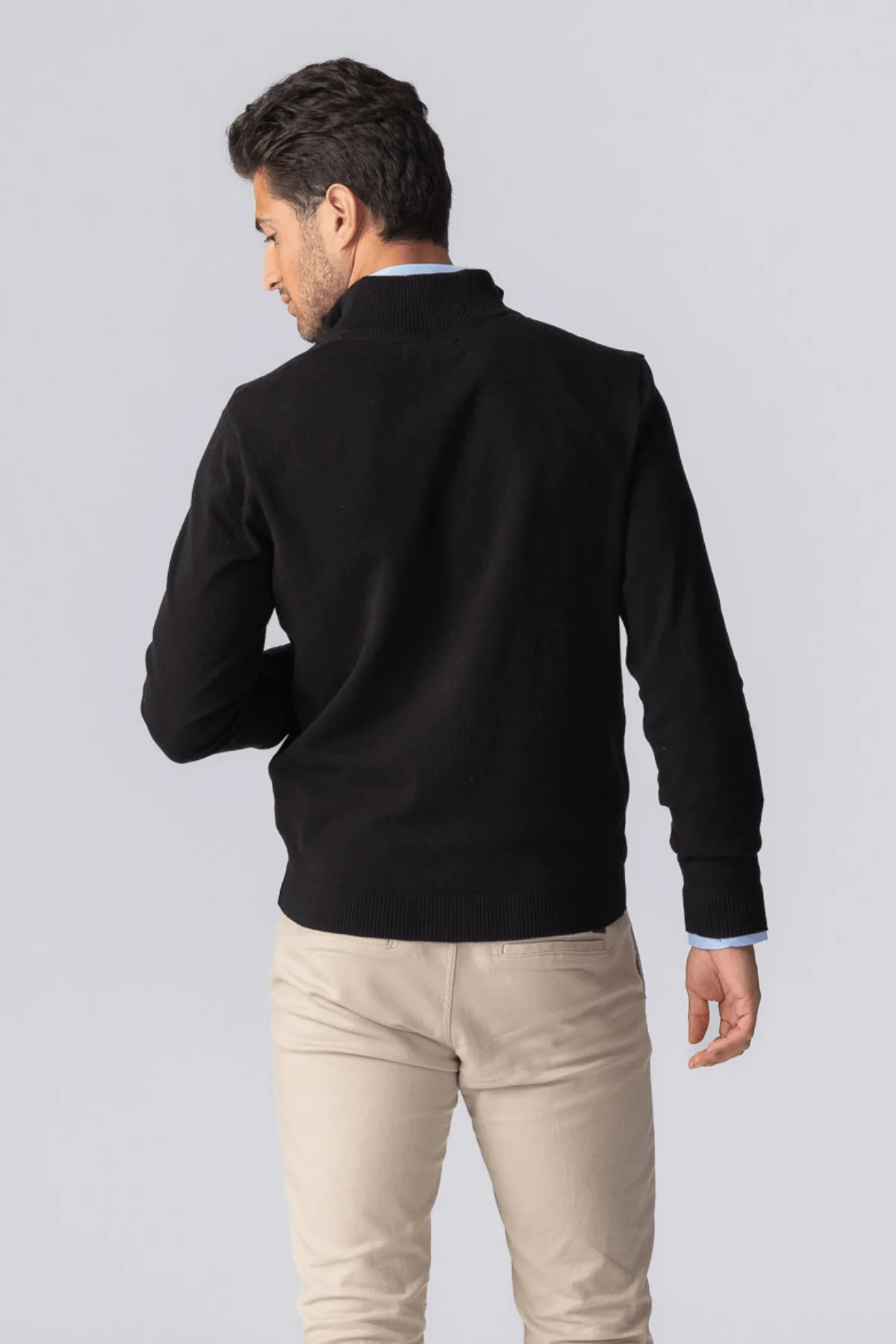 Pullover Zip Cardigan - Black - Image 4