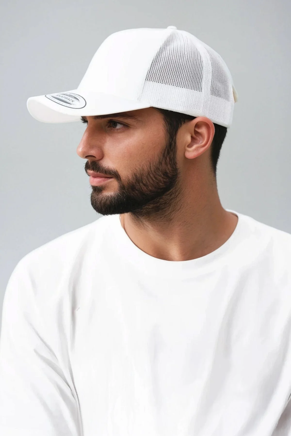 Retro Trucker Cap - White - Image 3